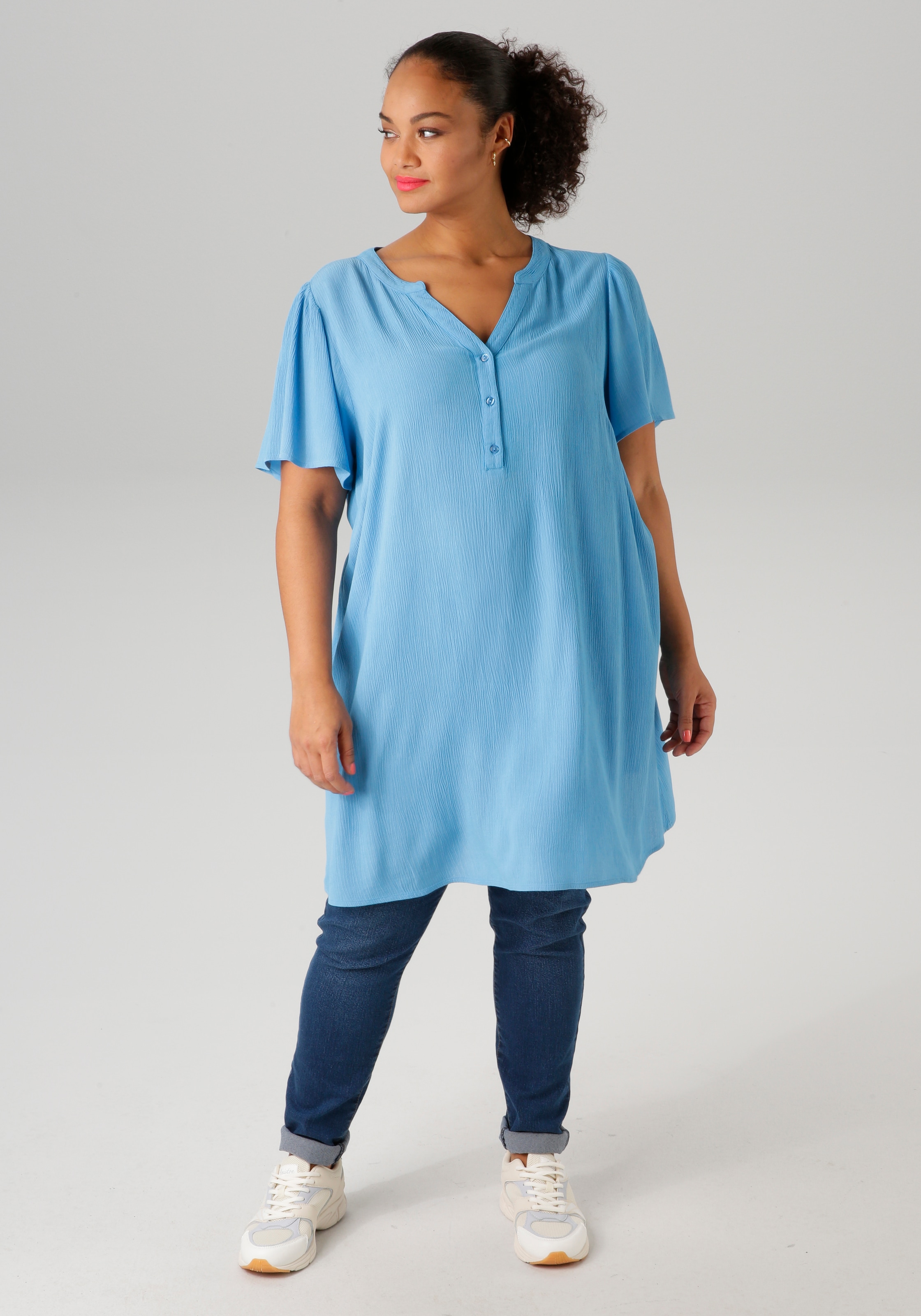 Aniston PLUS Longbluse, in trendiger Crepe-Qualität - NEUE KOLLEKTION