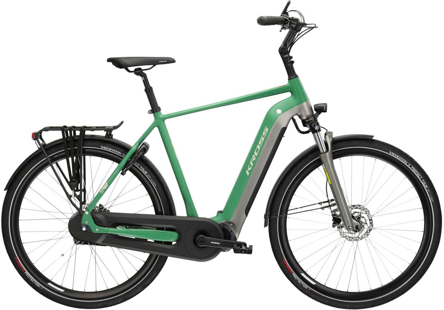 Kross »KROSS E-Citybike Damen Sentio 6.0 28" grün« 8 Gang Shimano Nexus Schaltwerk Nabenschaltung Mittelmotor 250 W Pedelec in grün, Größe 28 Zoll...