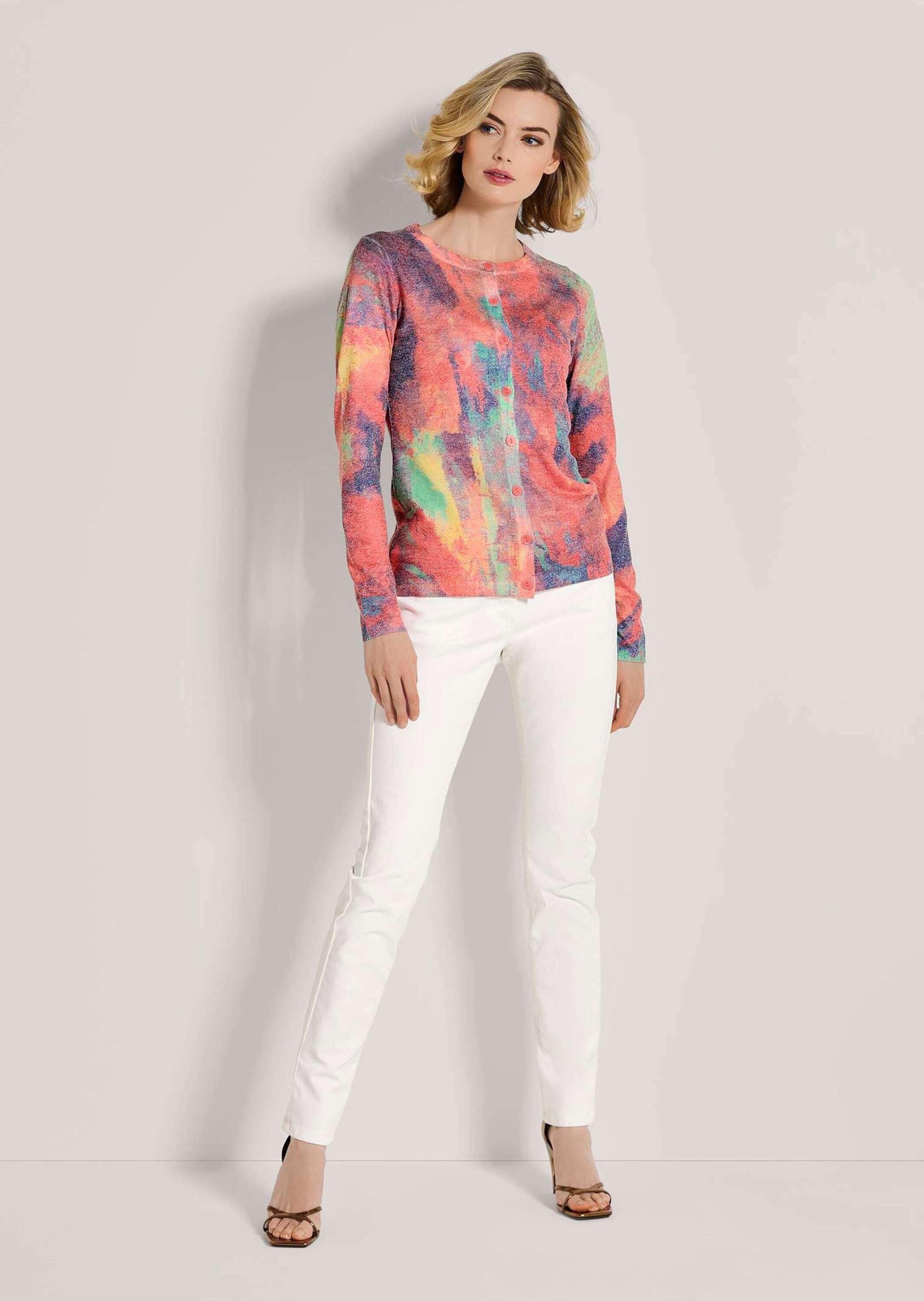 MADELEINE Strickjacke »Strickjacke Lässige Sommerjacke mit einzigartigem Druck« einzigartiger Druck