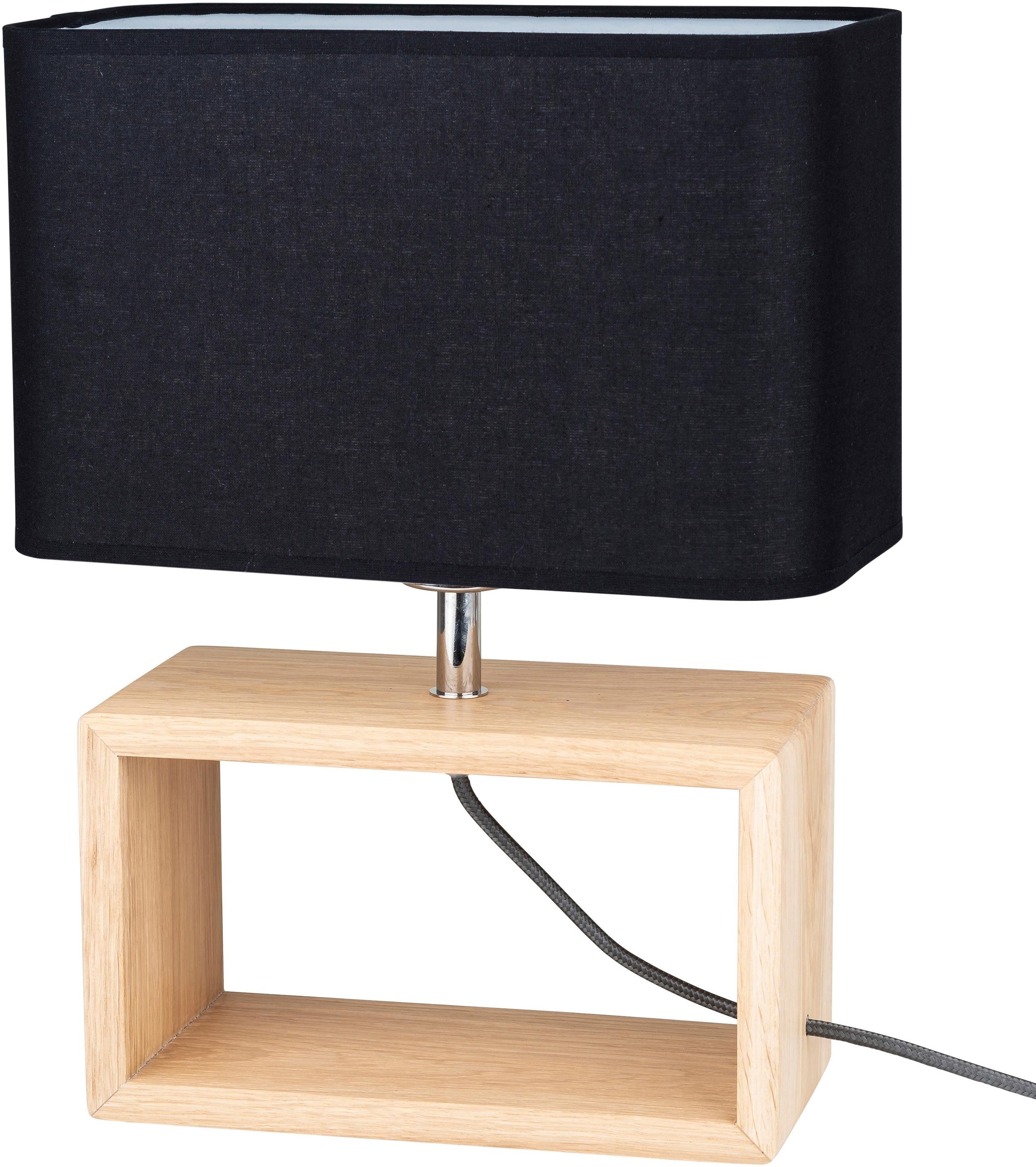 BRITOP LIGHTING Tischleuchte »CADRE«, E27, Zeitlose Leuchte aus Eichenholz, Naturprodukt - nachhaltig, hochwertiger Stoffschirm, Passendes LM E27, Made in EU