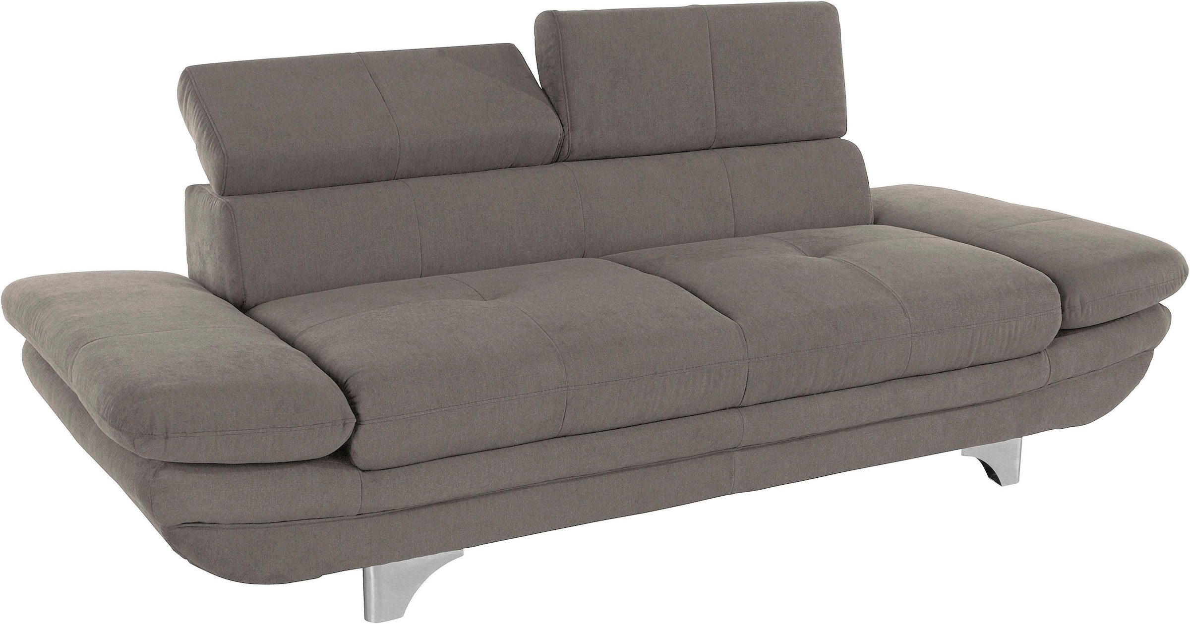 COTTA Polstergarnitur »Enterprise«, (Set), Set bestehend aus: 2-Sitzer mit Kopfteilverstellung & Hocker