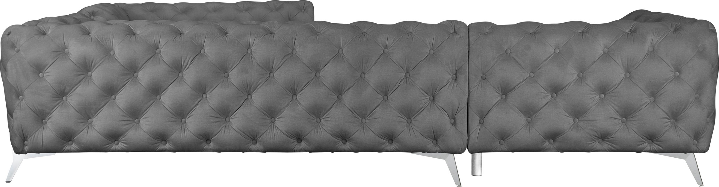 Leonique Chesterfield-Sofa »Amaury L-Form«, großes Ecksofa, Chesterfield-Optik, Breite 323 cm, Fußfarbe wählbar