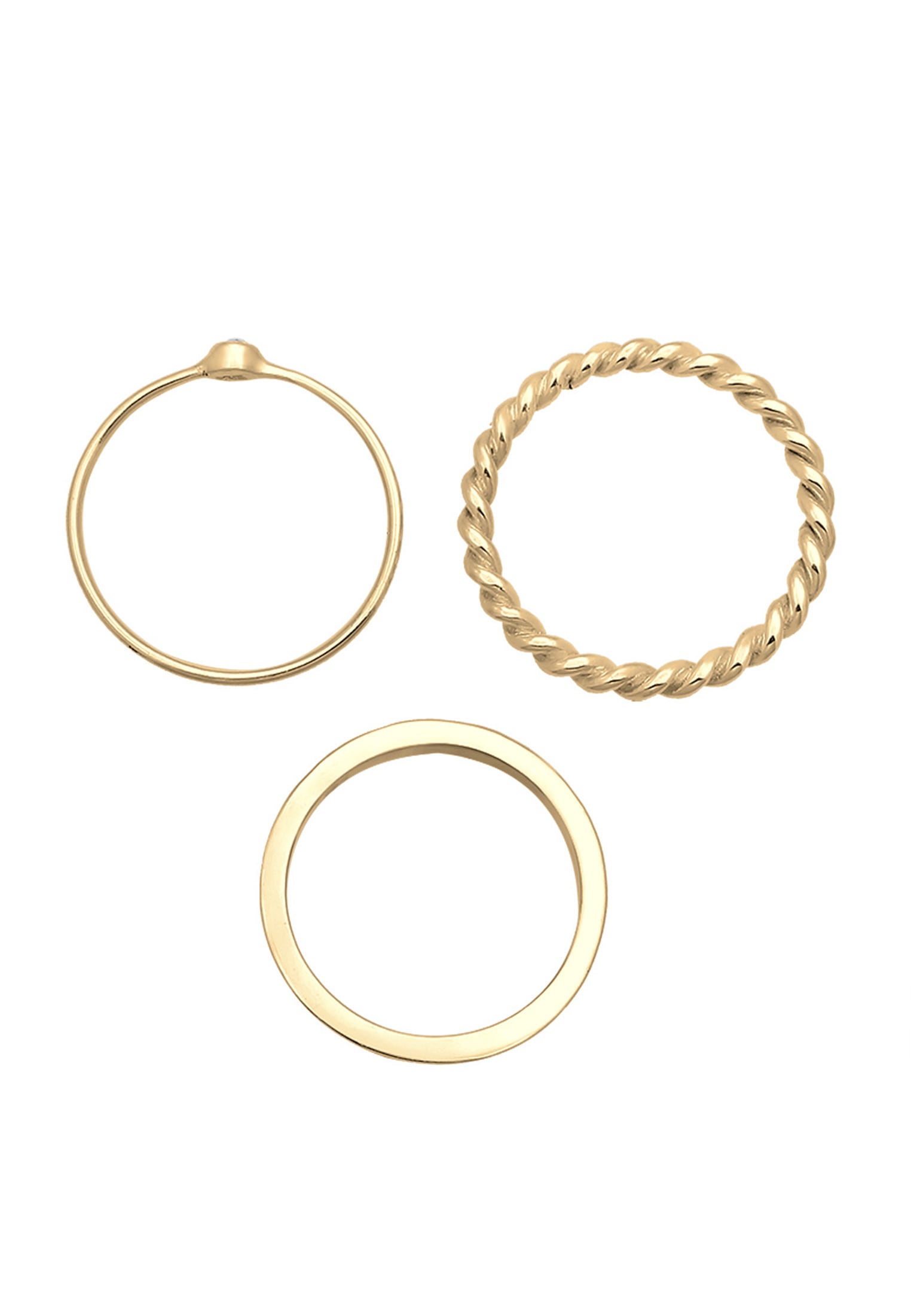 Elli Ring-Set »Ring Ring-Set mit Kristalle 925 Silber«