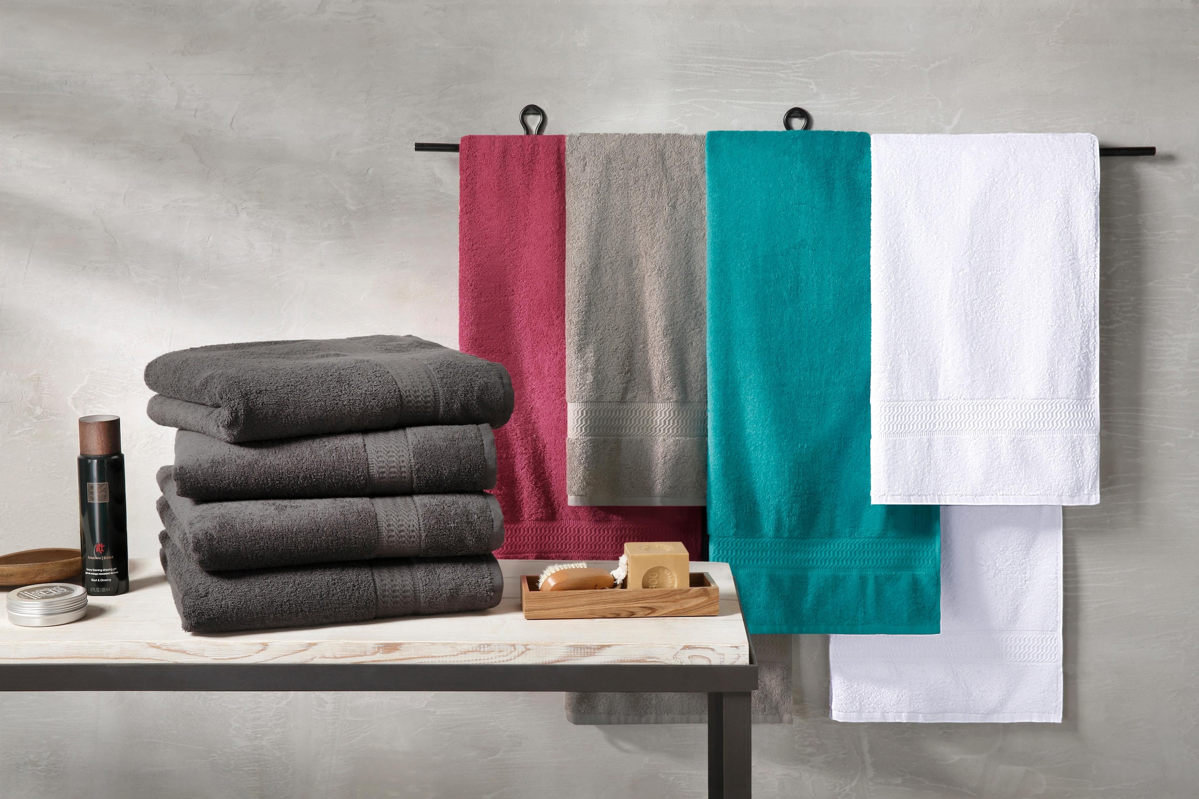Set in St.), my (4 home Duschtücher als Baumwolle Duschtücher und OTTO 70x140cm Uni-Farben, 100% Serie, »Juna«, bei online