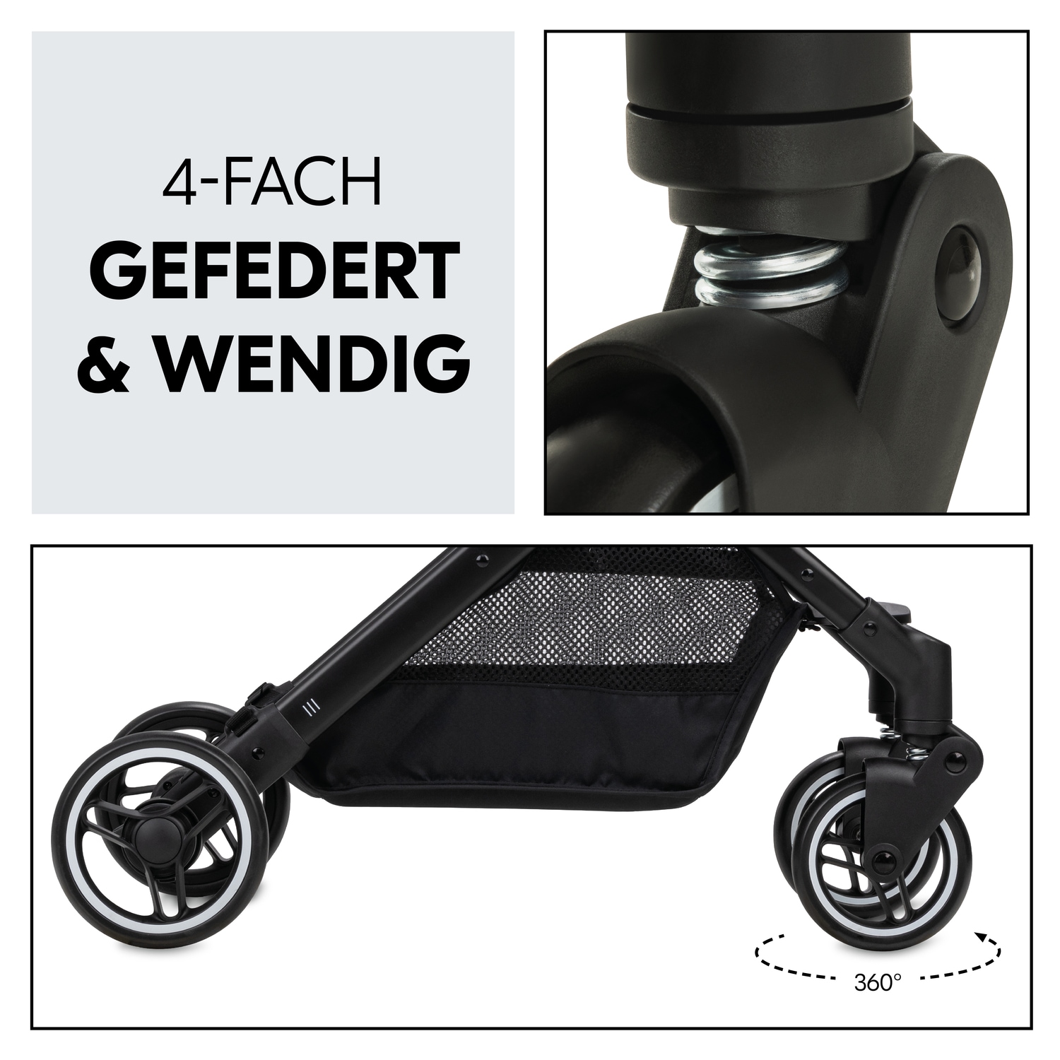 Hauck Kinder-Buggy »Travel N Care, Simba grey«, 25 kg, leicht; bis 22 kg belastbar; inkl. Schulter-Tragegrut