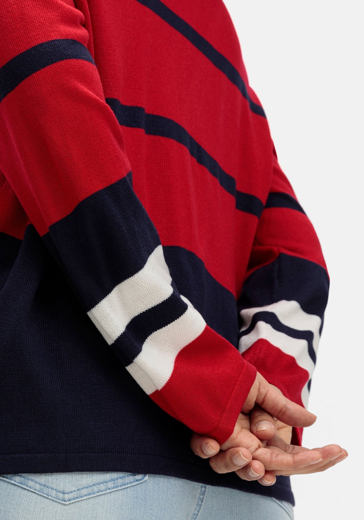 Sheego Rundhalspullover »Pullover im Colourblocking-Streifenmix«