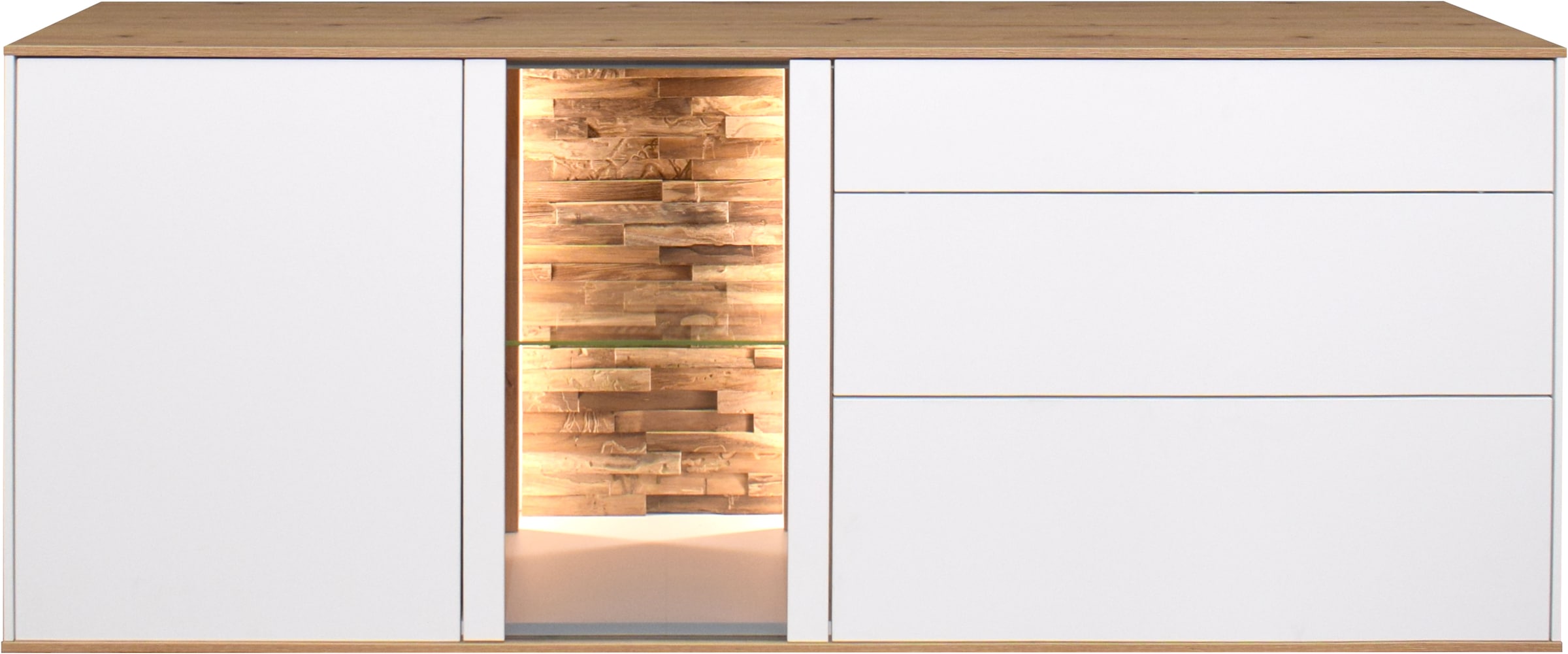 Mäusbacher Lowboard Faro Lowboard B 169 cm, inkl. Beleuchtung, Push to open Funktion