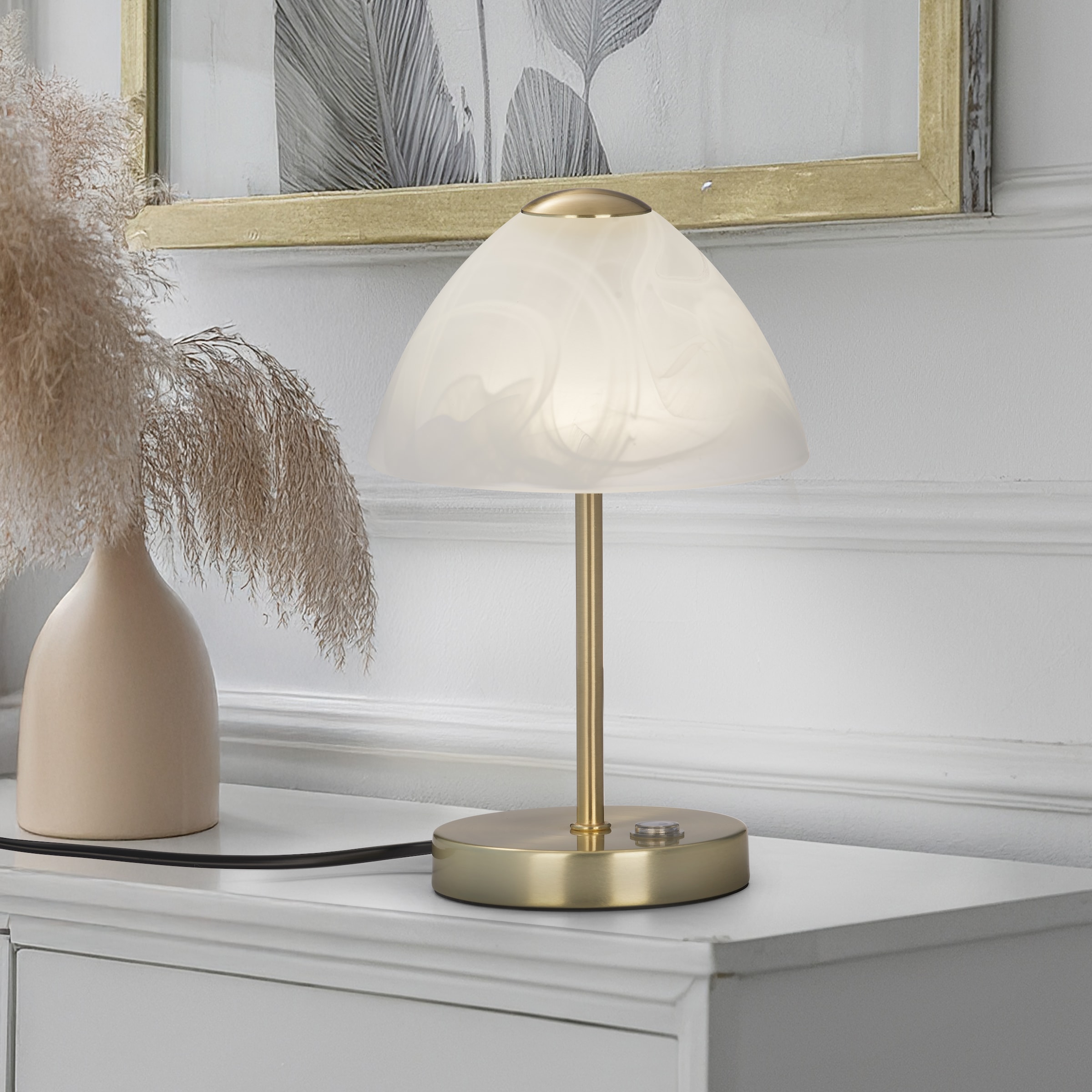 REALITY Leuchten LED Tischleuchte »Queen« LED-Board 1 Stk. Warmweiß Tischlampe mit 4 fach TOUCH-Dimmer in klassischem Design