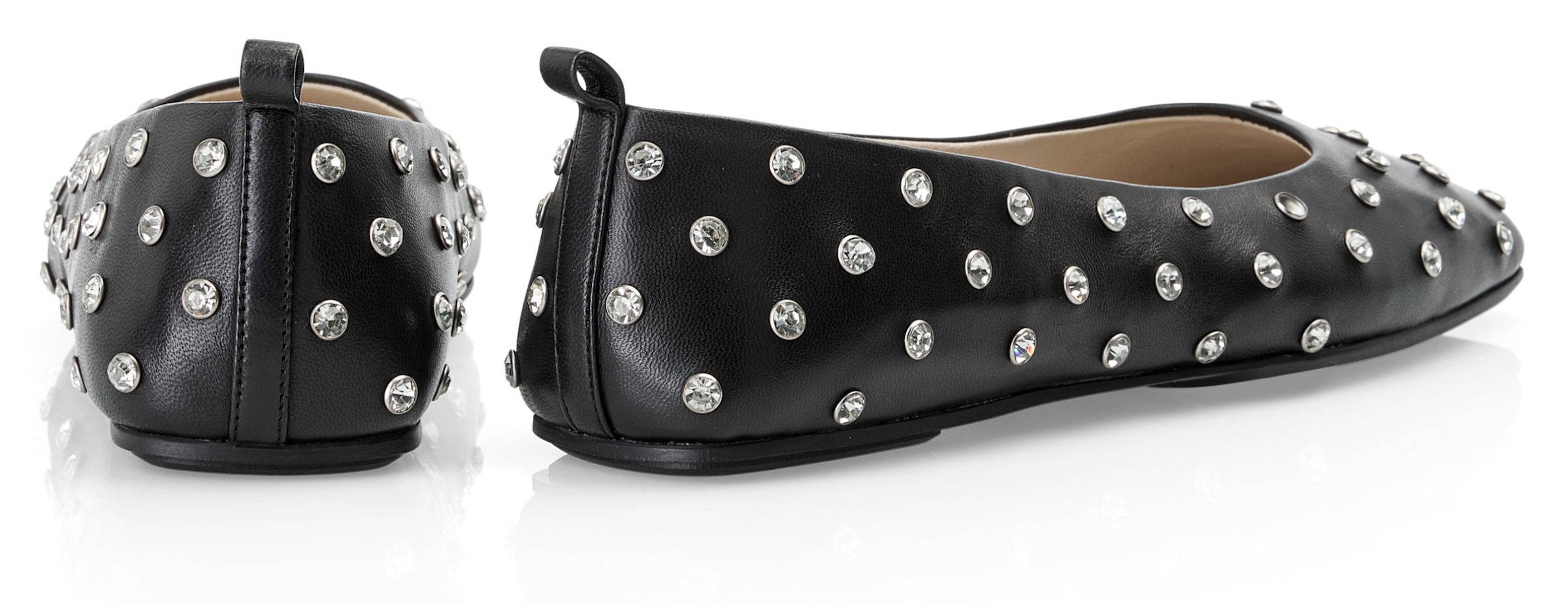 Marc Cain Ballerina, Flats, Loafer, Slipper mit Glitzersteinchen besetzt