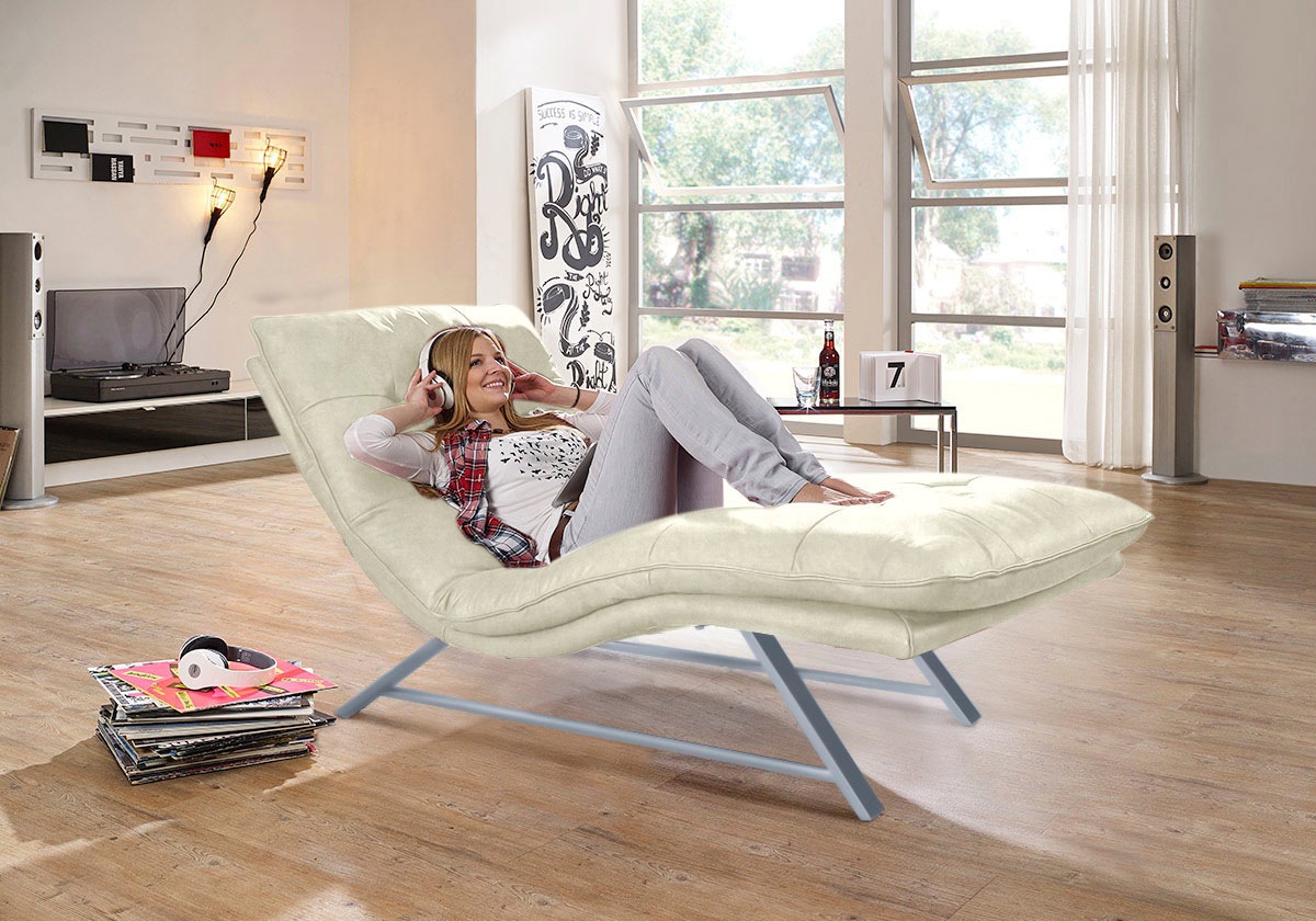 W.SCHILLIG Relaxliege »daily dreams« in Waffelkissen-Optik, wahlweise mit Motor, Kufengestell, in 2 Breiten