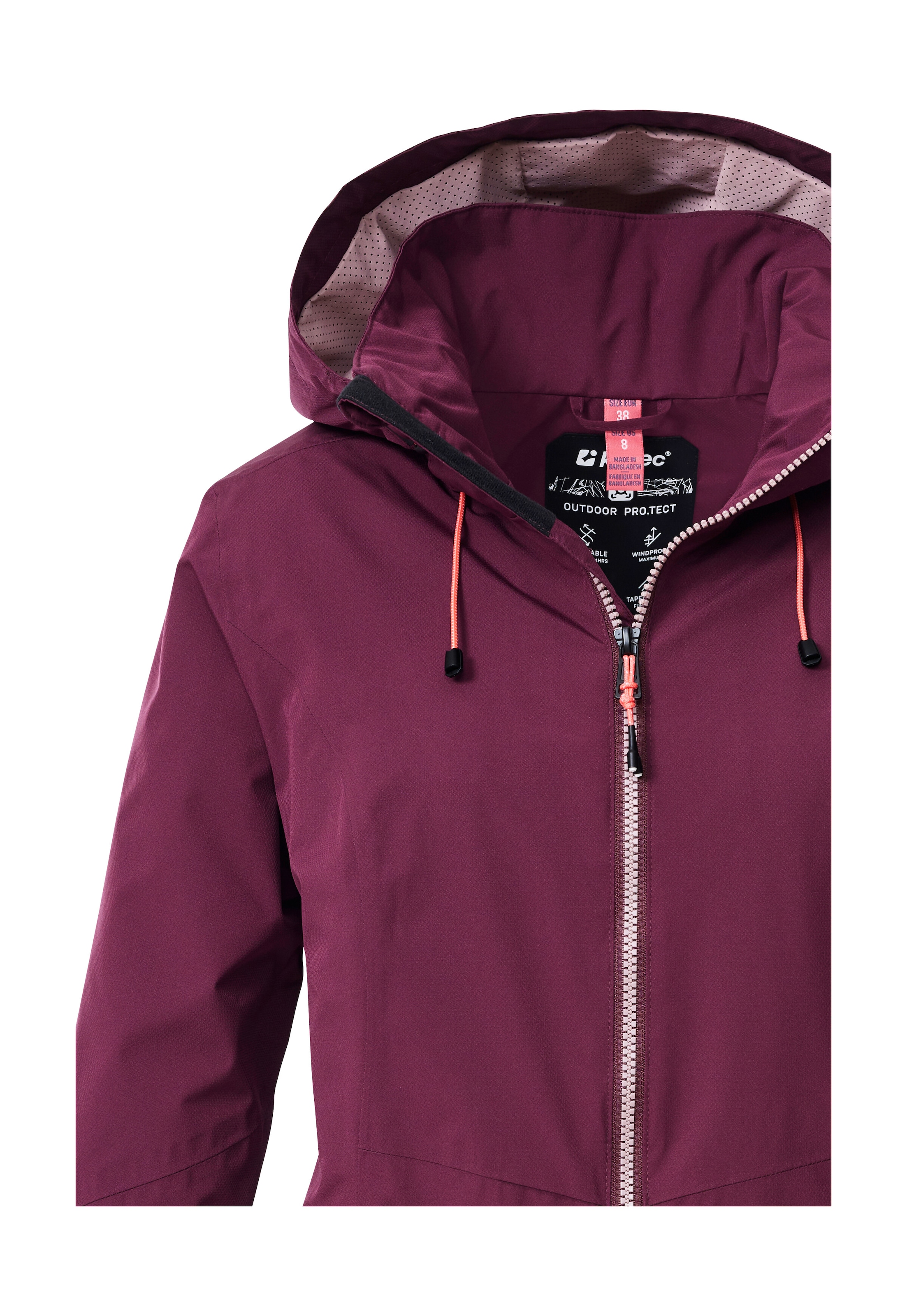 Killtec Outdoorjacke »Damen Regenjacke OOKS 1«, Leichte, wasser- und winddichte Jacke, atmungsaktiv, abnehmbare Kapuze