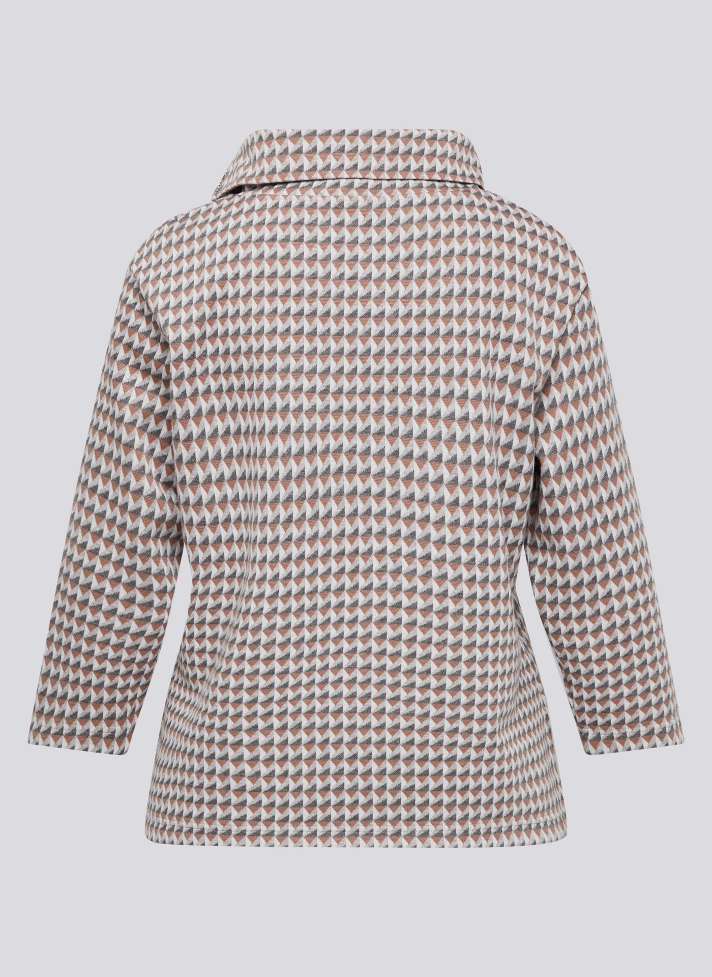 Rabe 3/4-Arm-Shirt mit grafischem Muster und Schalkragen mit Glitzersteinen
