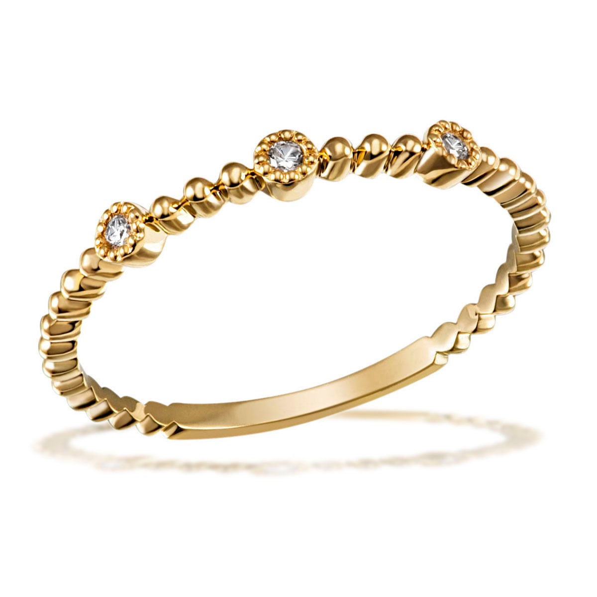 goldmaid Goldring, 585/- Gelbgold 3 Brillanten 0,04 ct. P2/H