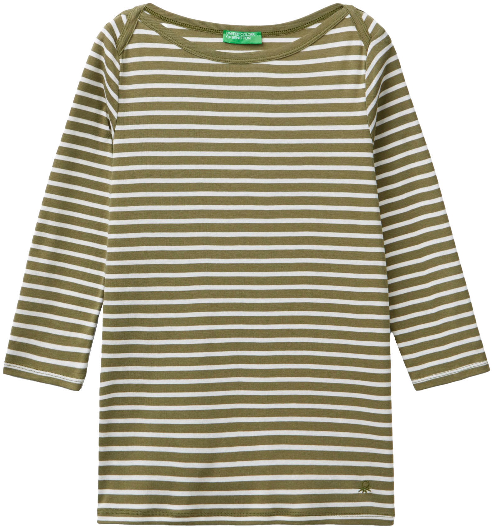 United Colors of Benetton T-Shirt »T-SHIRT L/S«, mit allover Ringeldessin, modischer U-Boot-Ausschnitt