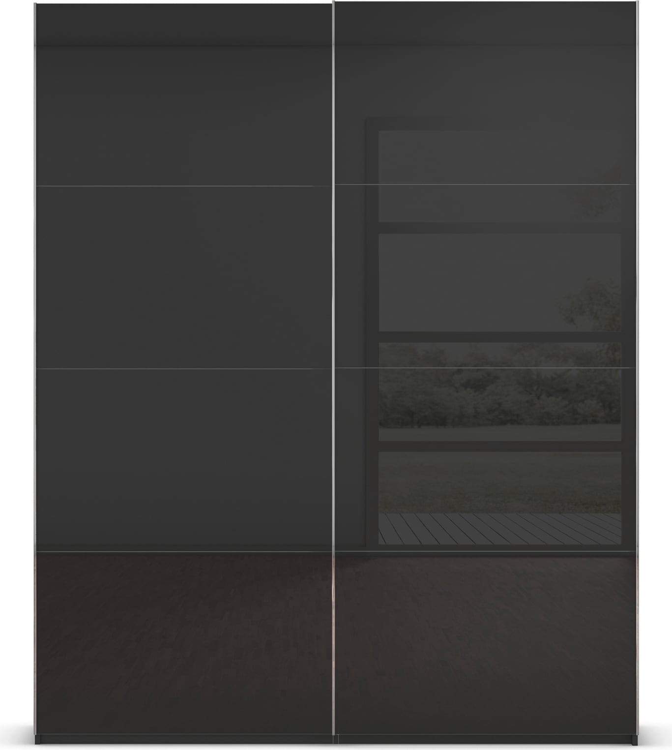 rauch Schwebetürenschrank »Kleiderschrank Schrank Garderobe Schlafzimmerschrank SCALE-FYRA« edle viergeteilte Türen mit Glas-Front viele Farben MADE IN GERMANY