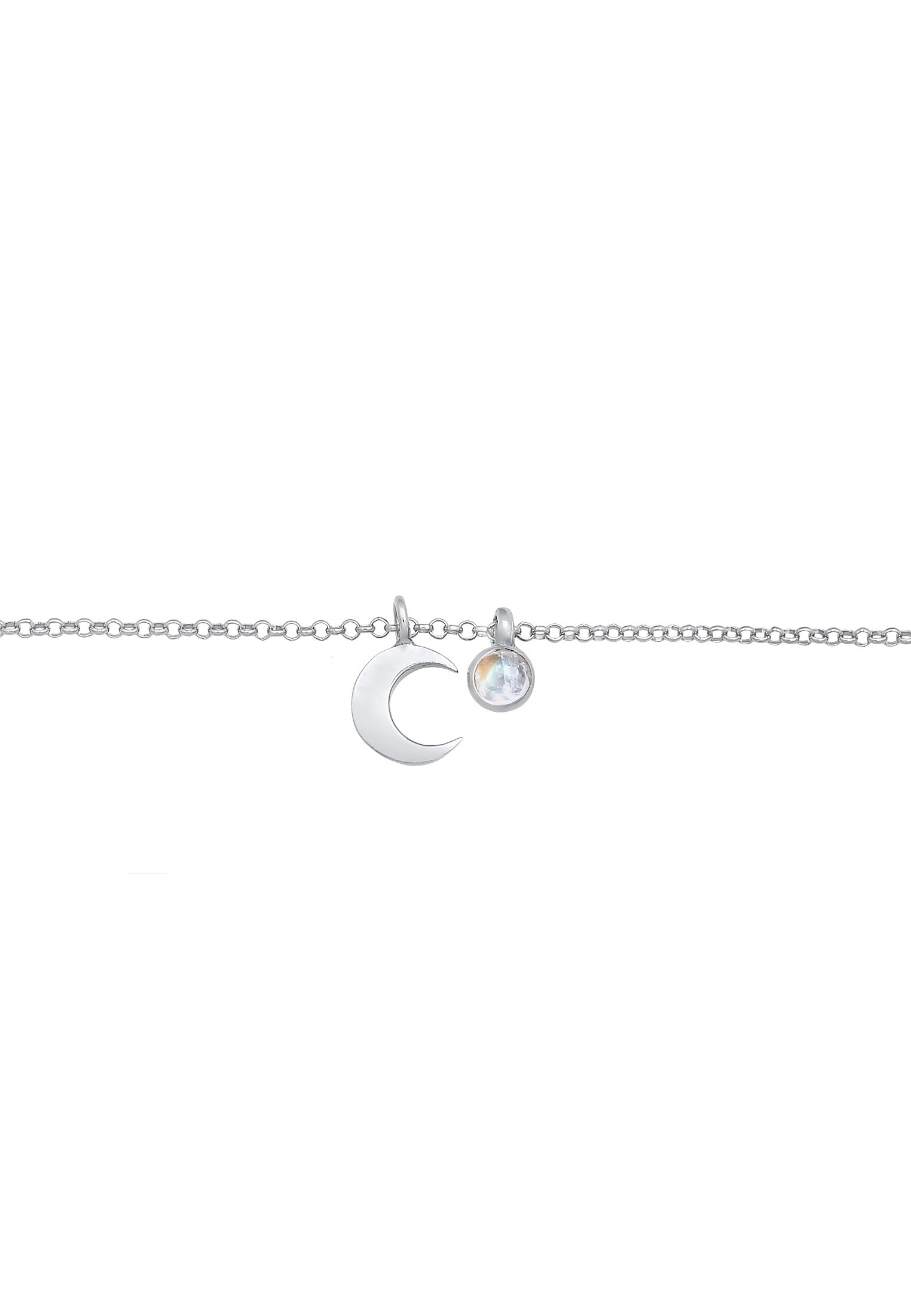 Elli Choker »Halskette Choker Halbmond Astro Mondstein 925 Silber«