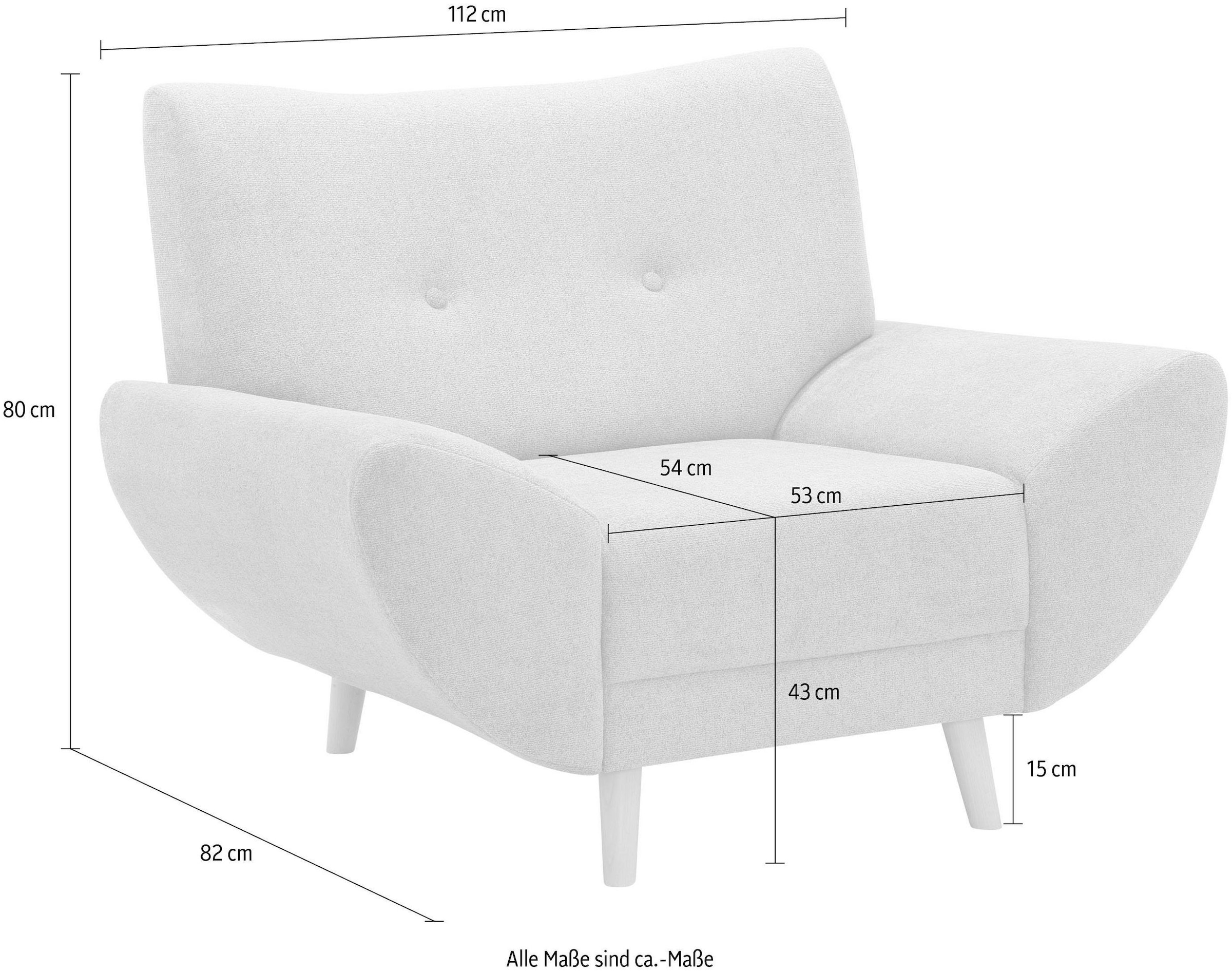 Home affaire Polstergarnitur »Basta« 3 Stk. tlg. Komfortable Wellenunterfederung