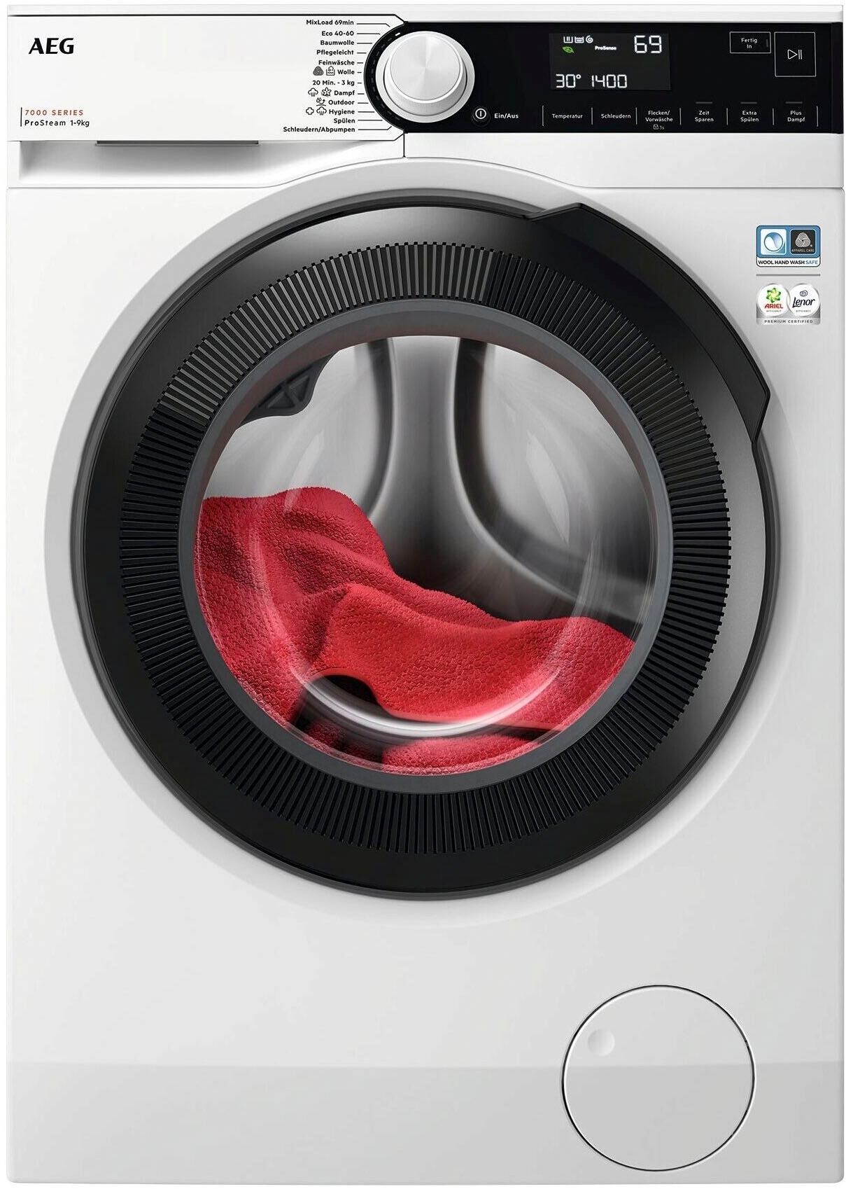 AEG Waschmaschine Serie 7000 »LR7GA70490«, 9 kg, 1400 U/min, ProSense® Mengenautomatik