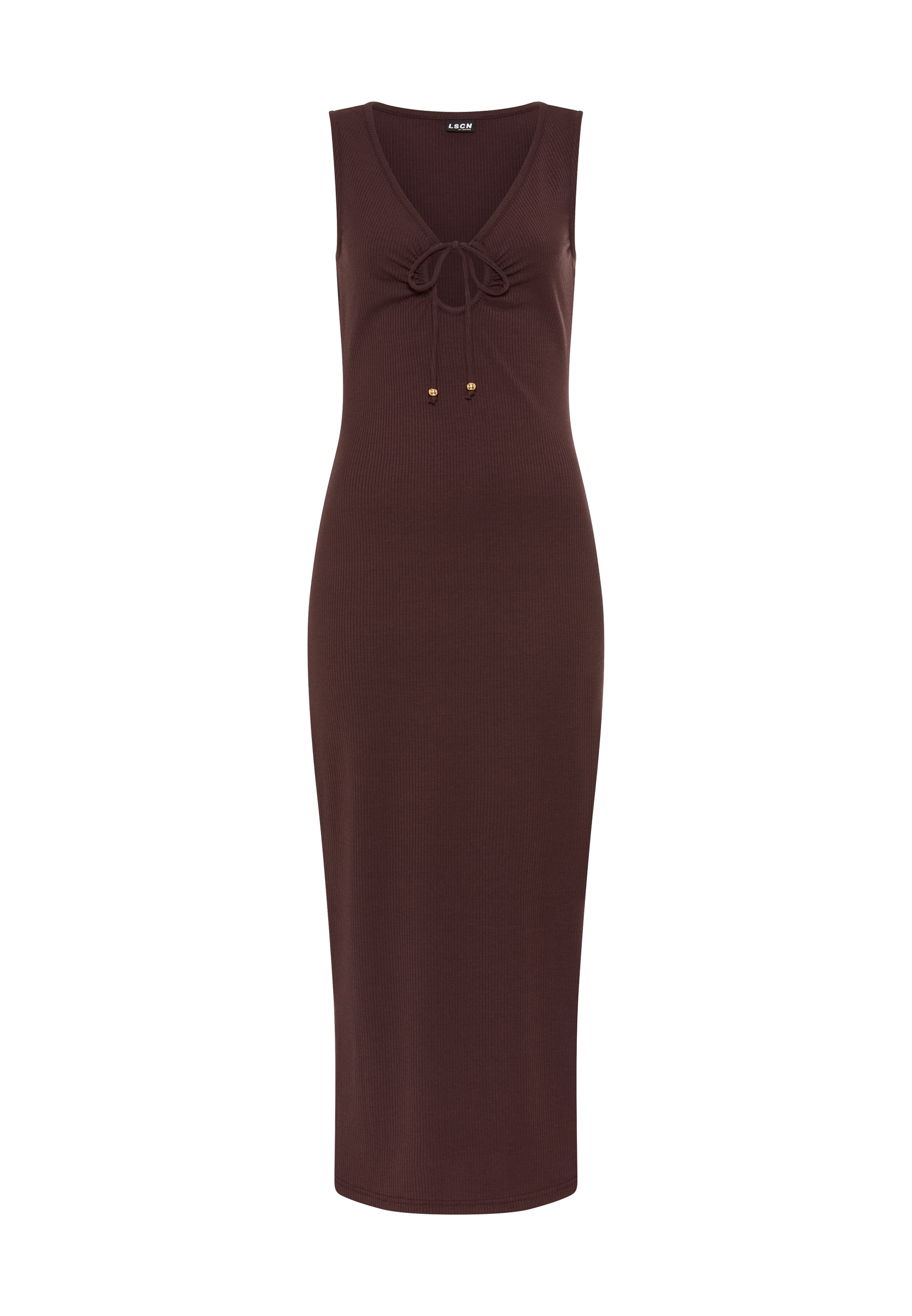 LSCN by LASCANA Maxikleid Ohne Taschen aus weicher Rippware mit Cut-out-Detail, Rippkleid