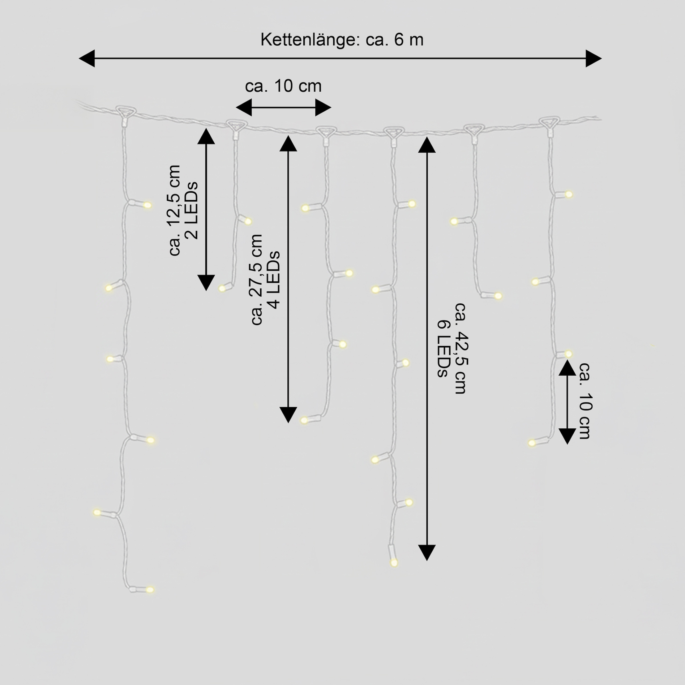 my home LED-Lichterkette »Livva« 240 Stk.-flammig LED-Eisregen Lichterkette, Eiszapfenlicht für draußen, Timer