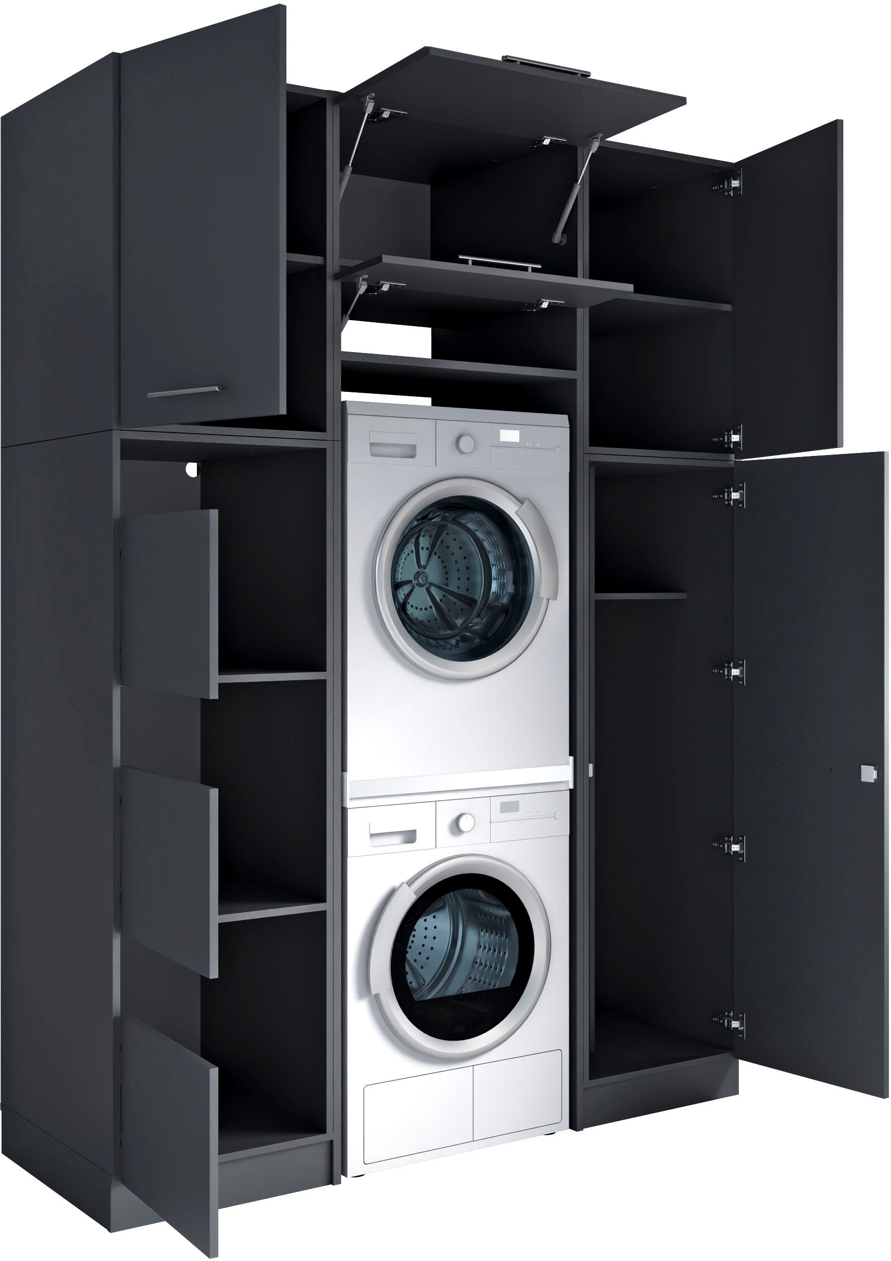 Laundreezy Mehrzweckschrank-Set »Laundreezy, 6-tlg. Mehrzweckschrank-Set B/H/T 168/238/68 cm« 6 Stk. tlg.