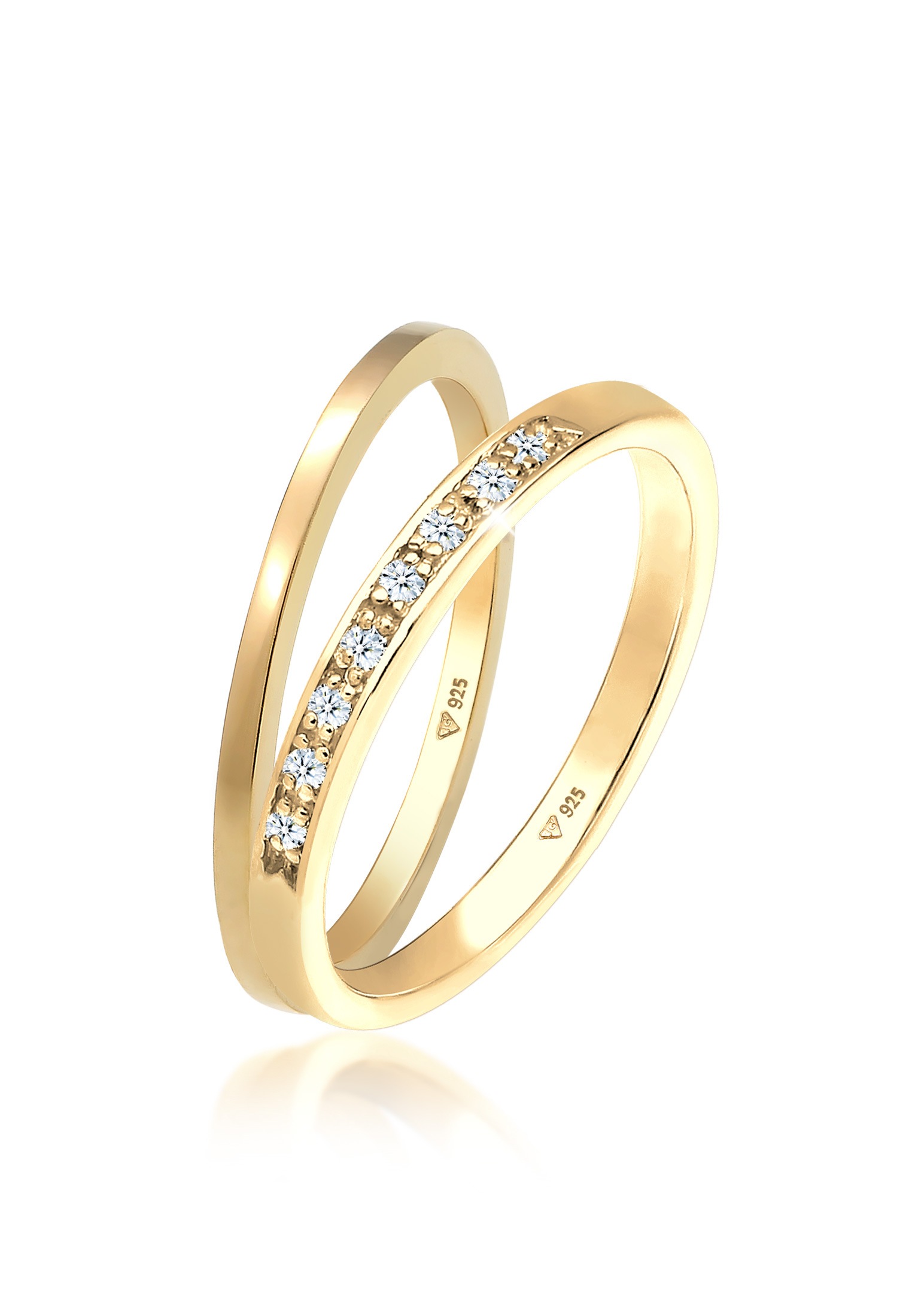 Ring-Set »Ring Basic Memoire Diamant Stapel Ring-Set 925 Silber«