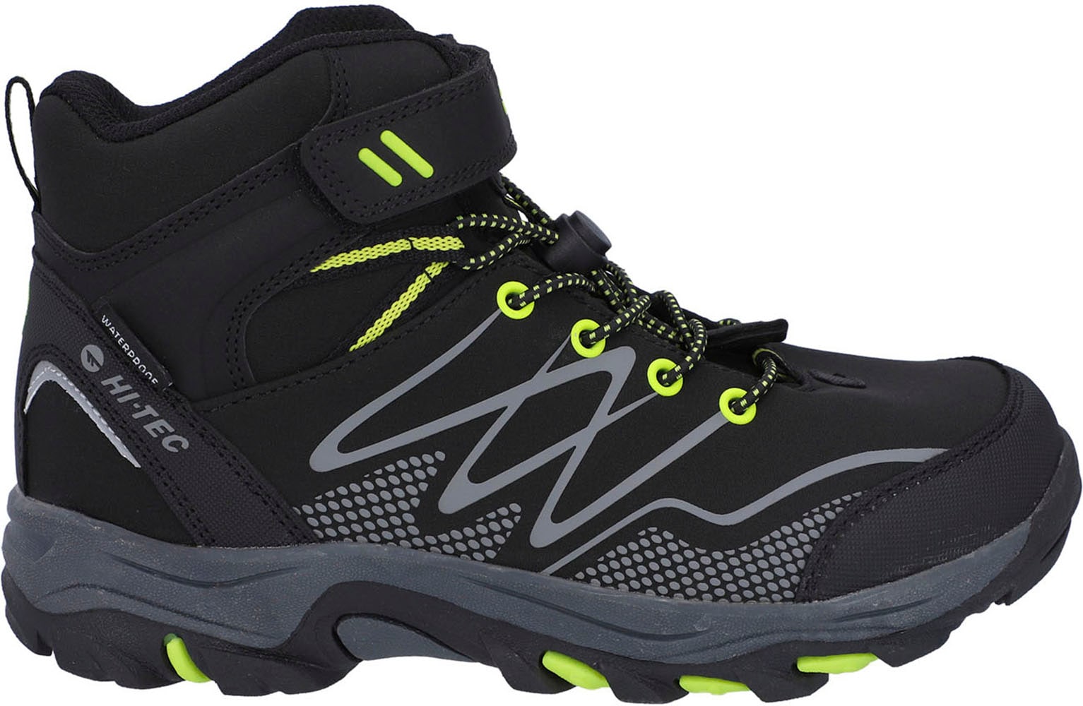Hi-Tec Outdoorschuh »Hi-Tec Blackout Mid Wp Jr«, Klett-/Schnürkombination, wasserdicht