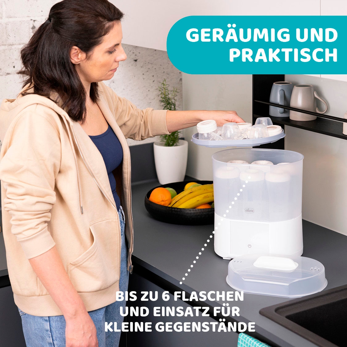 Chicco Dampfsterilisator »Modularer Sterlisator mit Trocknungsfunkion«, mit Trocknungsfunktion