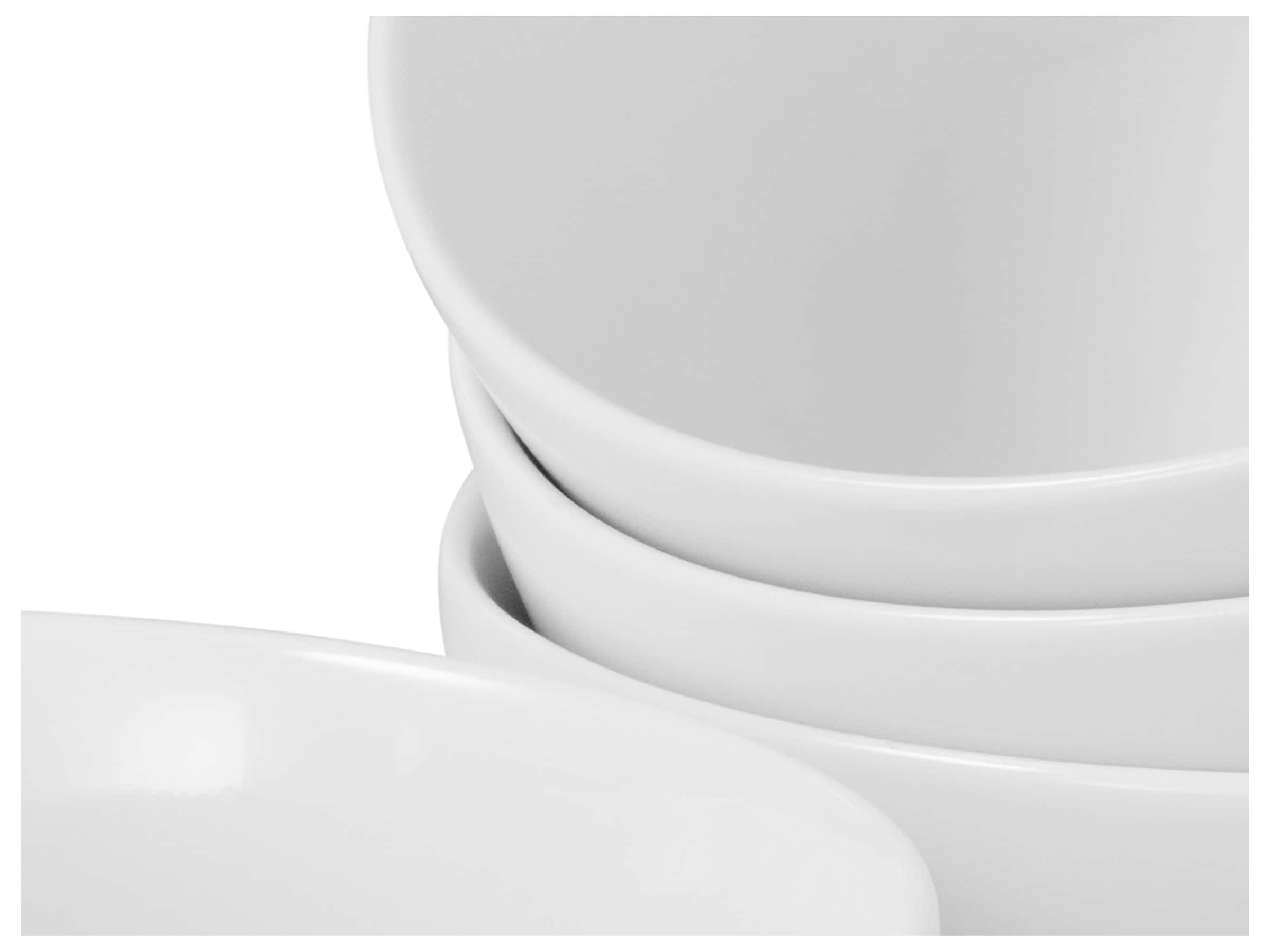 CreaTable Schale »Allround Weiss, Buddha Bowl 16 cm 4-tlg« 4 Stk. aus Porzellan Daily Use, Zeitlos