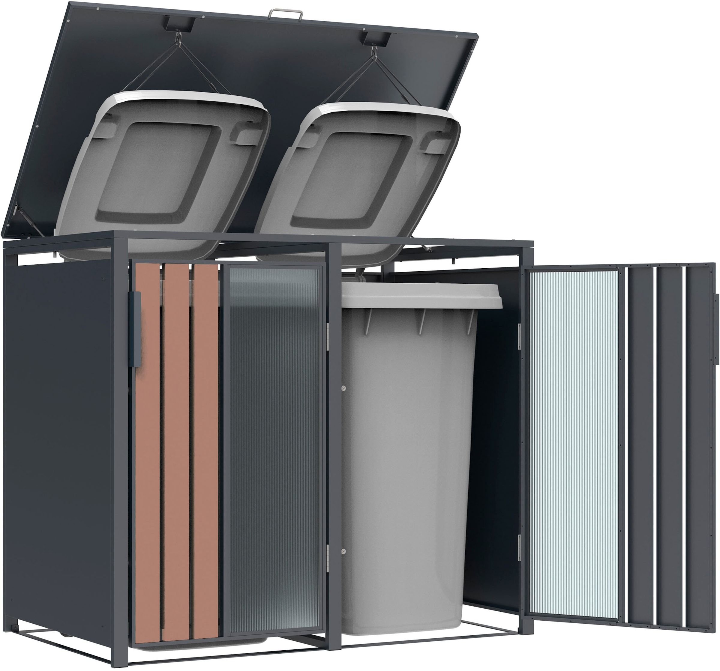 WESTMANN Mülltonnenbox »Status 2« BxTxH: 132x80x116 cm, für 2x240 L Mülltonnen