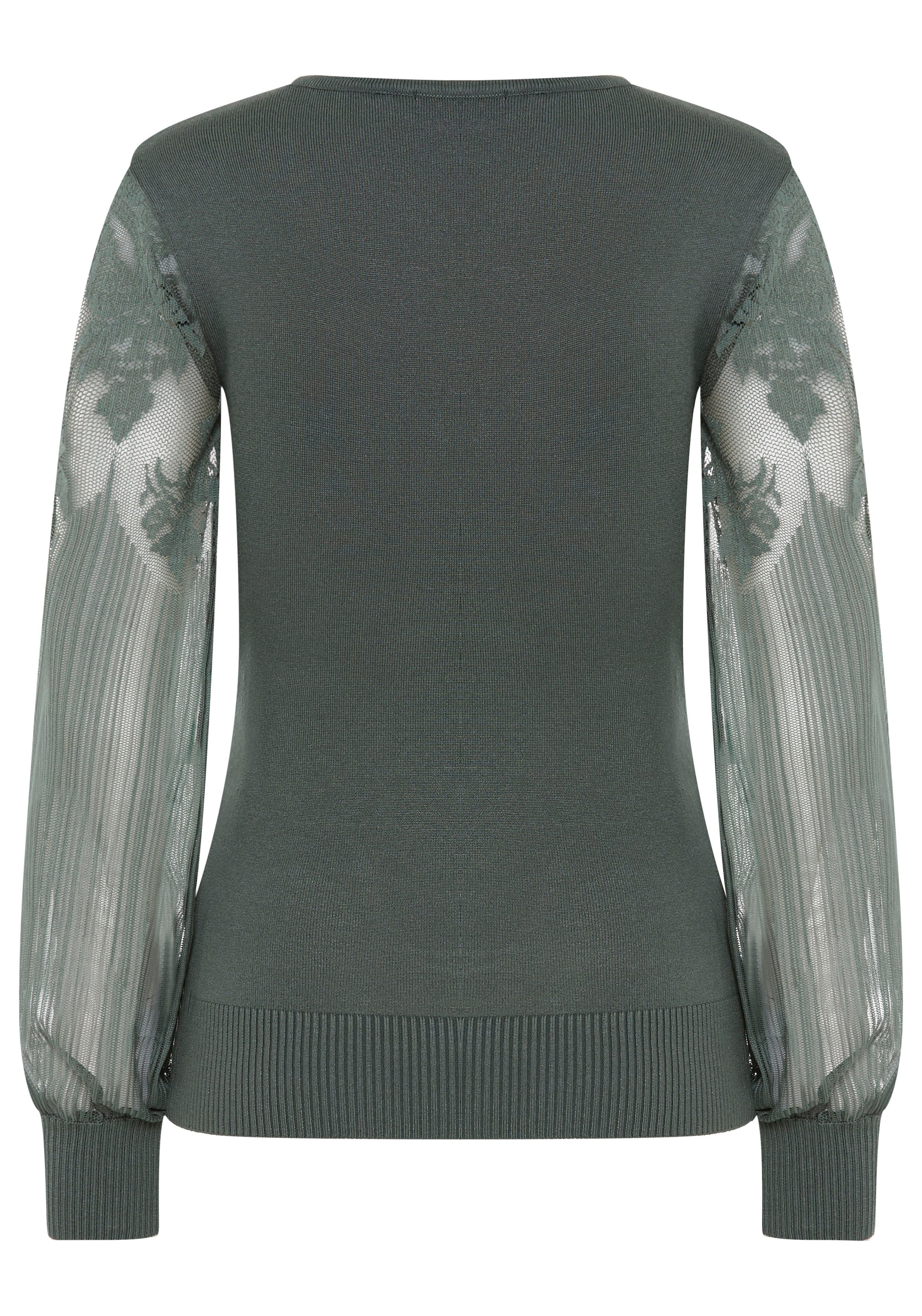 Melrose V-Ausschnitt-Pullover, mit Ärmeln aus Spitze
