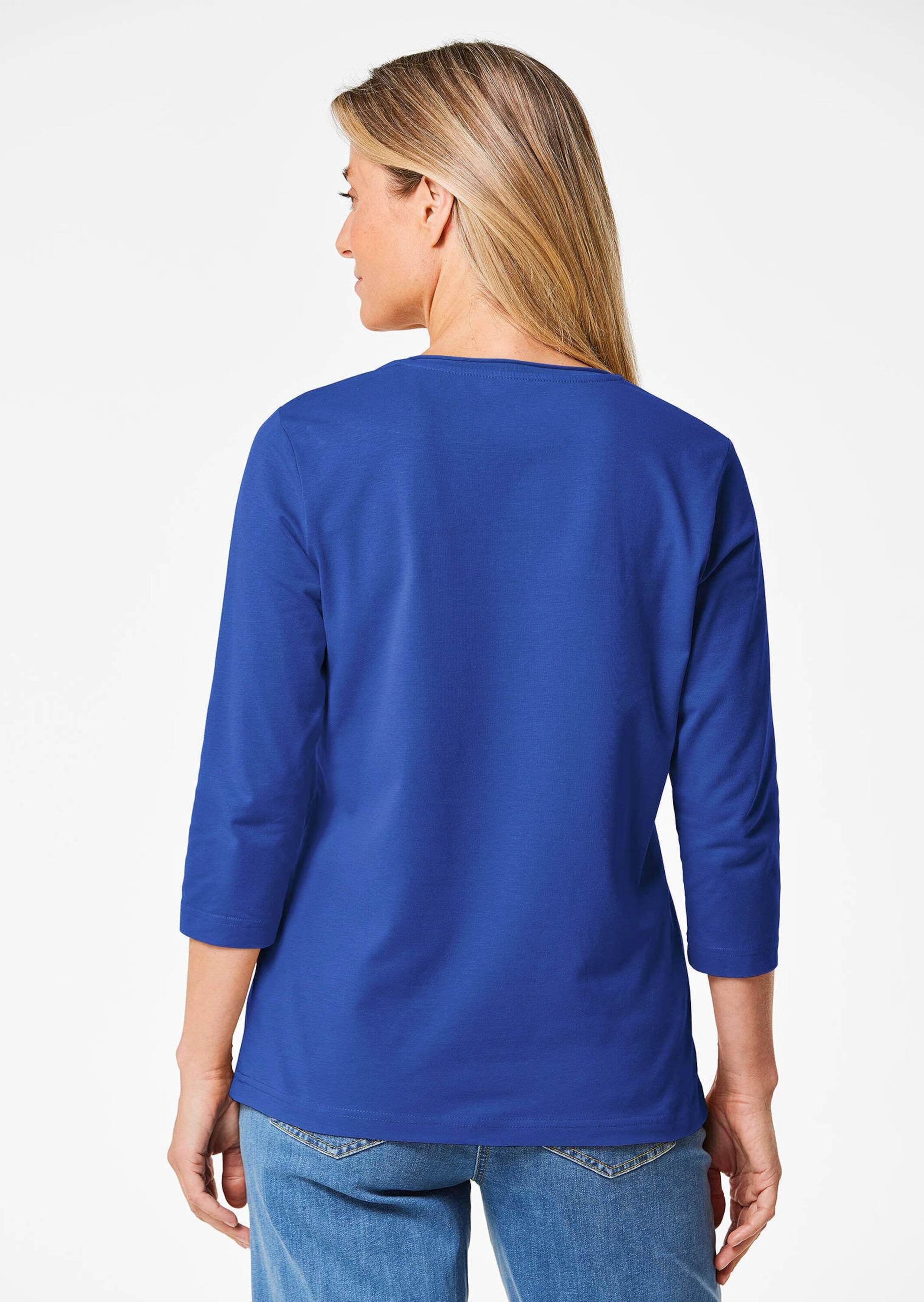 GOLDNER Kurzarmshirt »Kurzgröße Shirt mit V-Ausschnitt«