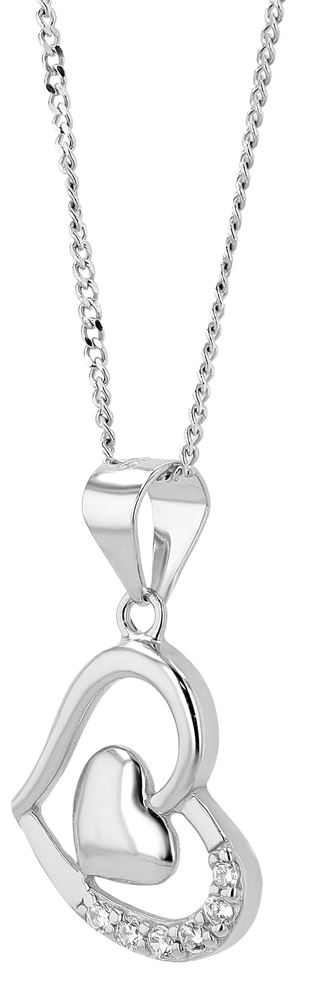 Adelia´s Herzanhänger »Damen Anhänger ¿ Herz Herzanhänger aus 925 Silber mit Zirkonia«