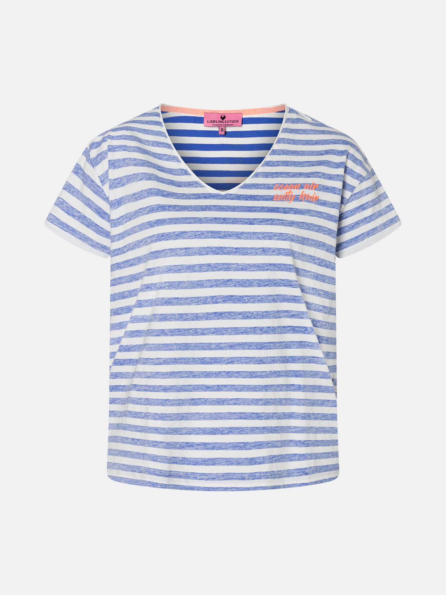 Lieblingsstück T-Shirt »DollyL« mit Rückenprint, V-Ausschnitt, gestreift