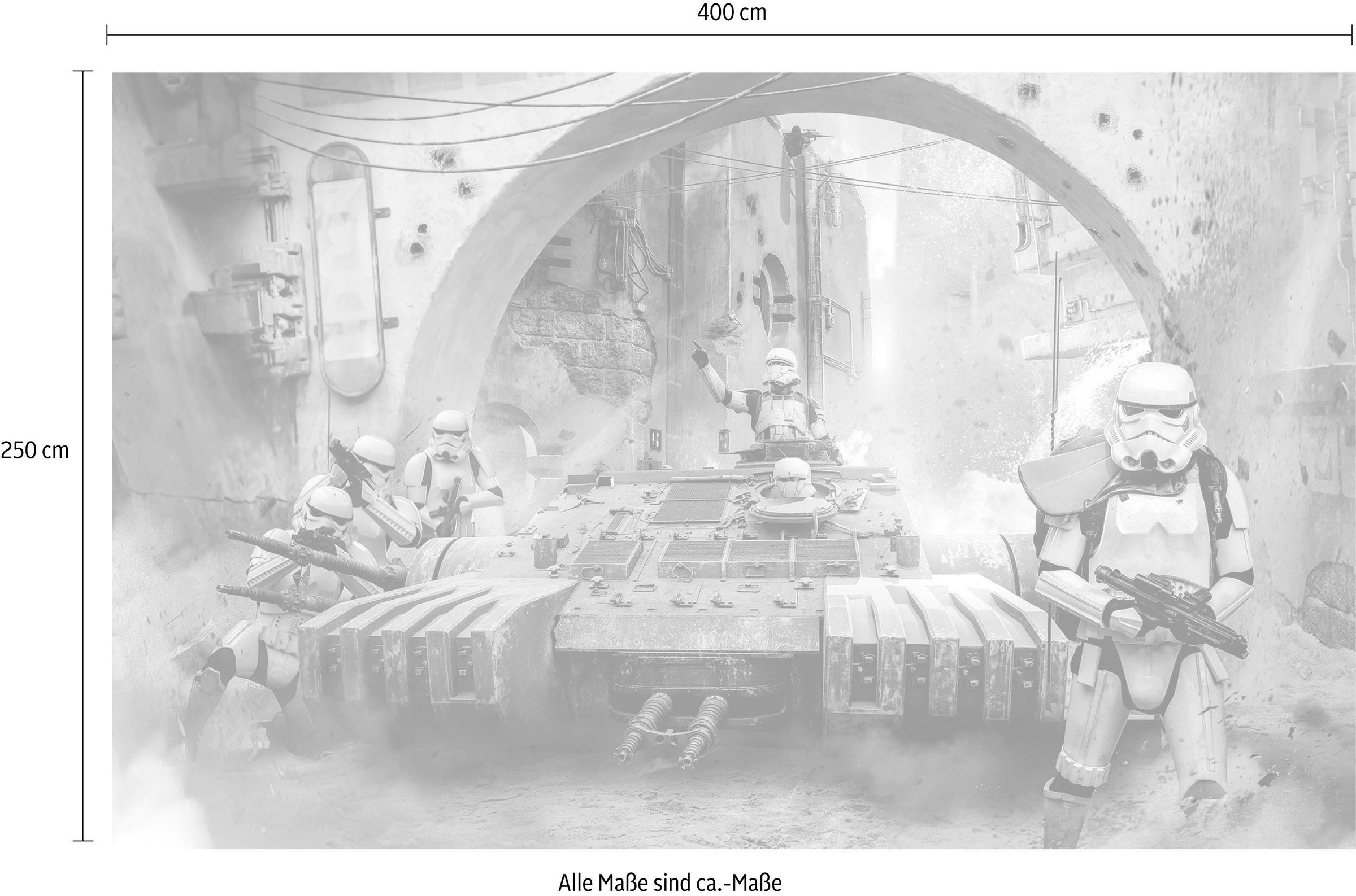 Komar Vliestapete »Digitaldruck Vlies - Star Wars Tanktrooper - Größe 400 x 250 cm«, bedruckt, Kinderzimmer