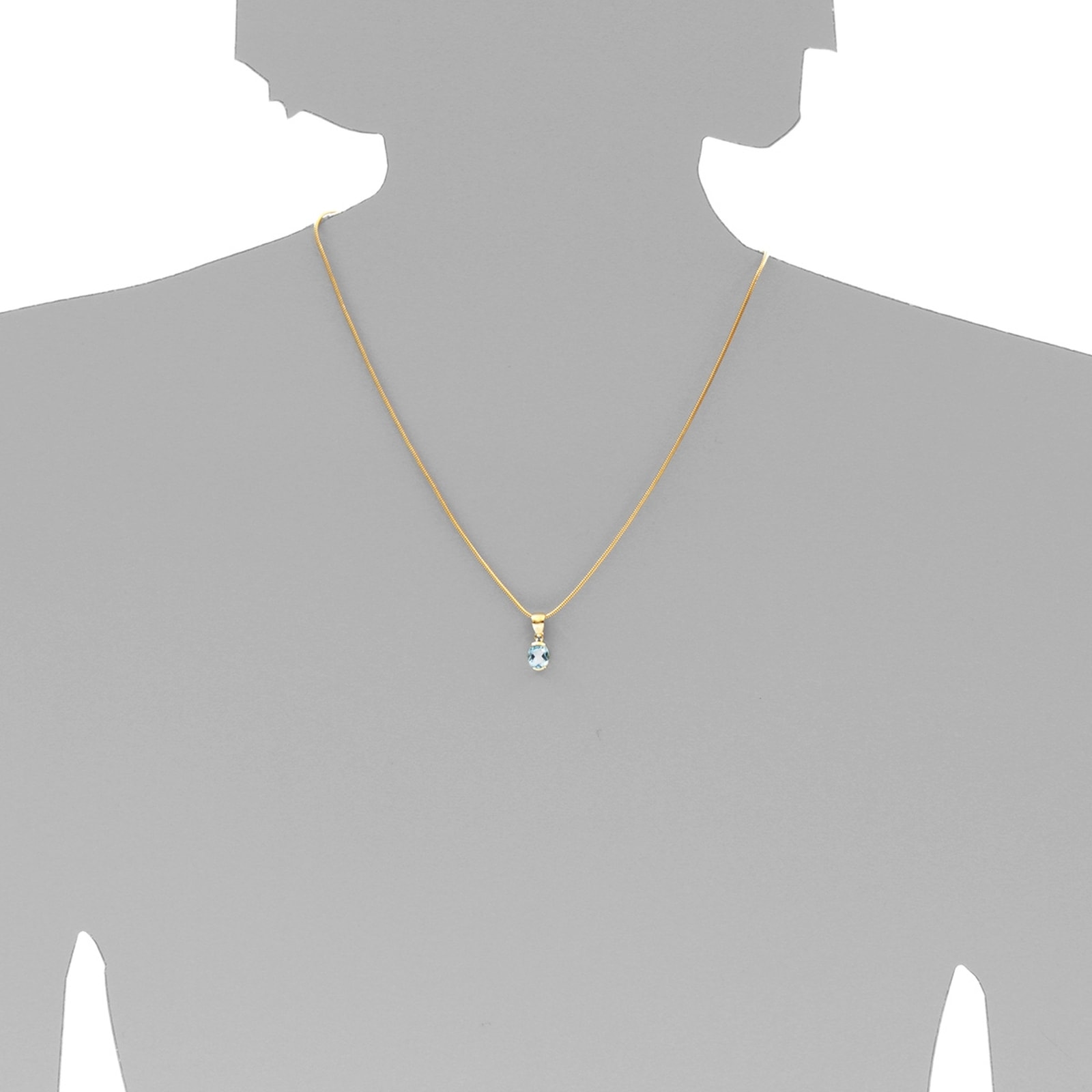 OSTSEE-SCHMUCK Kettenanhänger »- Sophia 8x6 mm - Gold 333/000 - Blautopas«