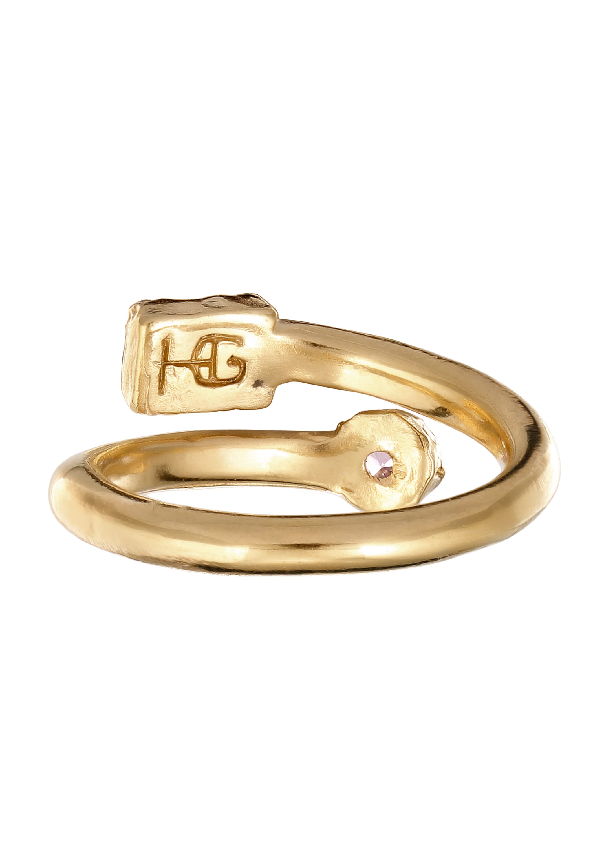 HAZE & GLORY Silberring »Ring Quarz Synthetischer Saphir Pink 925 Sterling Silber vergoldet«