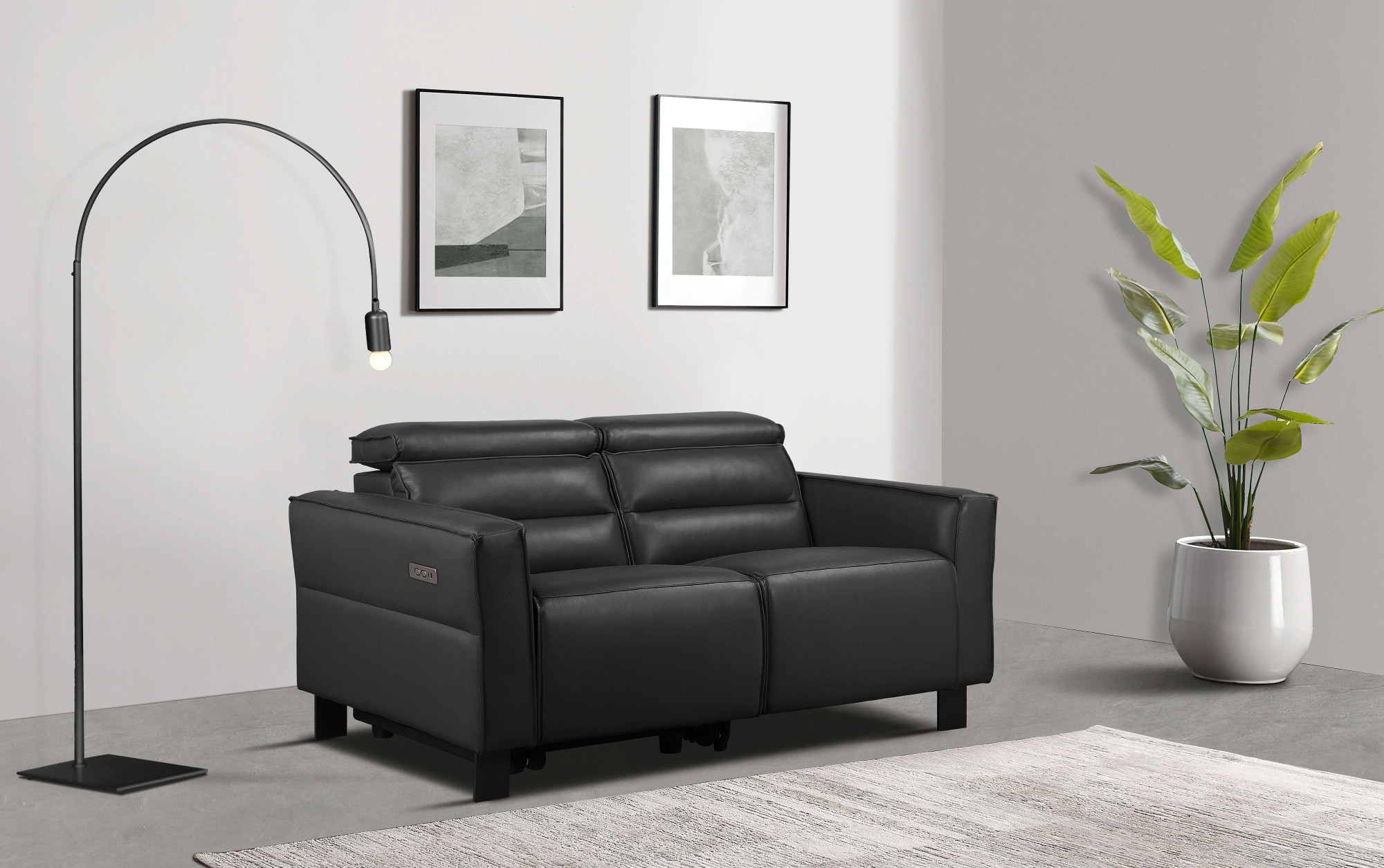 Places of Style 2-Sitzer »Carpari, 162 cm, mit manueller od. elektrischer Relaxfunktion«, (USB A/C), sowie Kopfteilverstellung