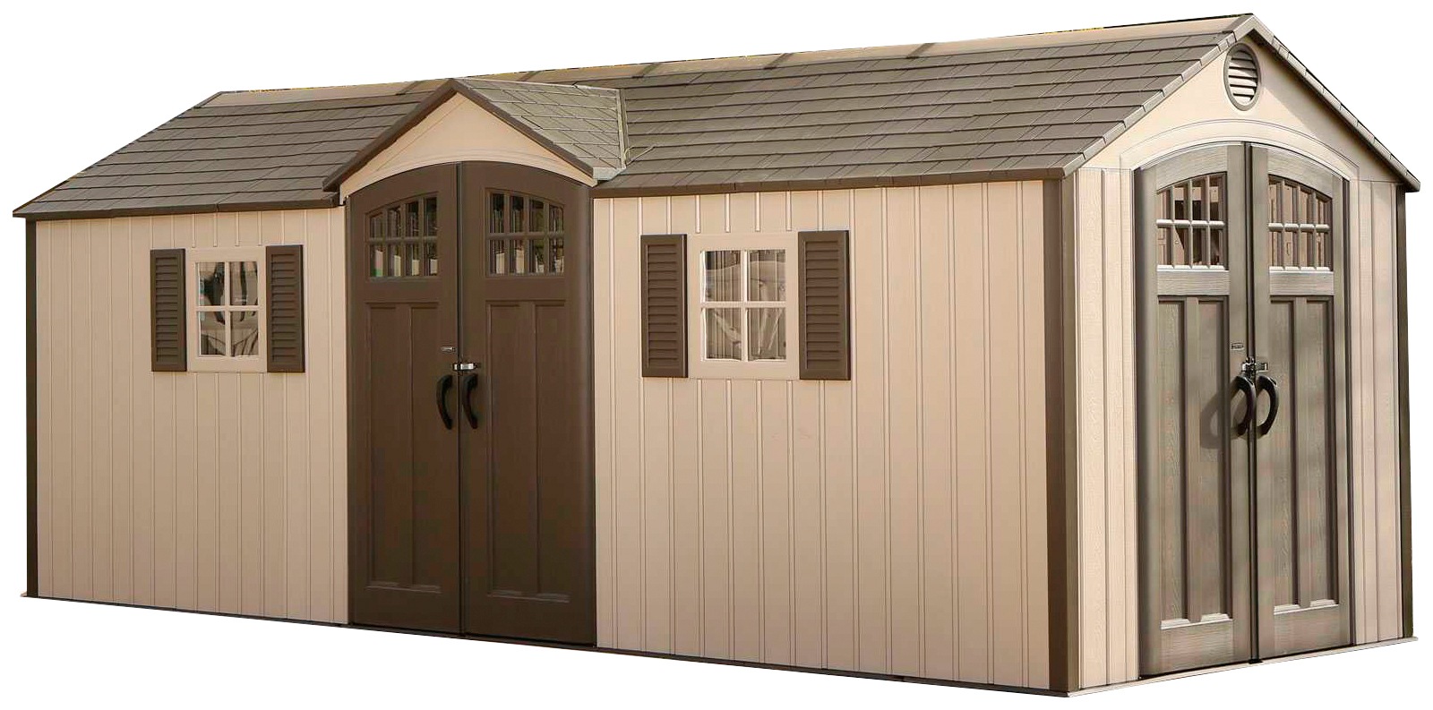 Lifetime Gerätehaus »Makro«, (Set), Kunststoff, inkl. Fußboden, Regale und Werkzeugtasche