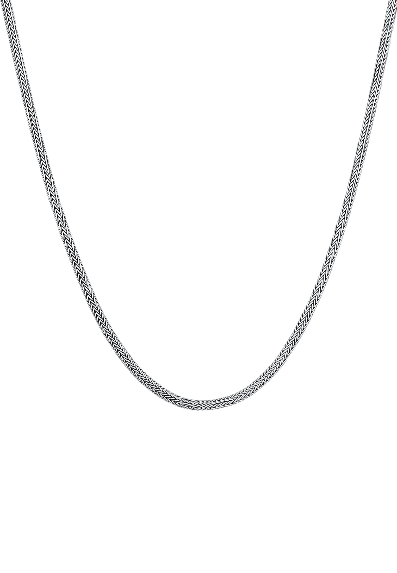 Kuzzoi Silberkette »Halskette Männer Zopf Schlangenkette 4mm Oxidiert 925 Silber«