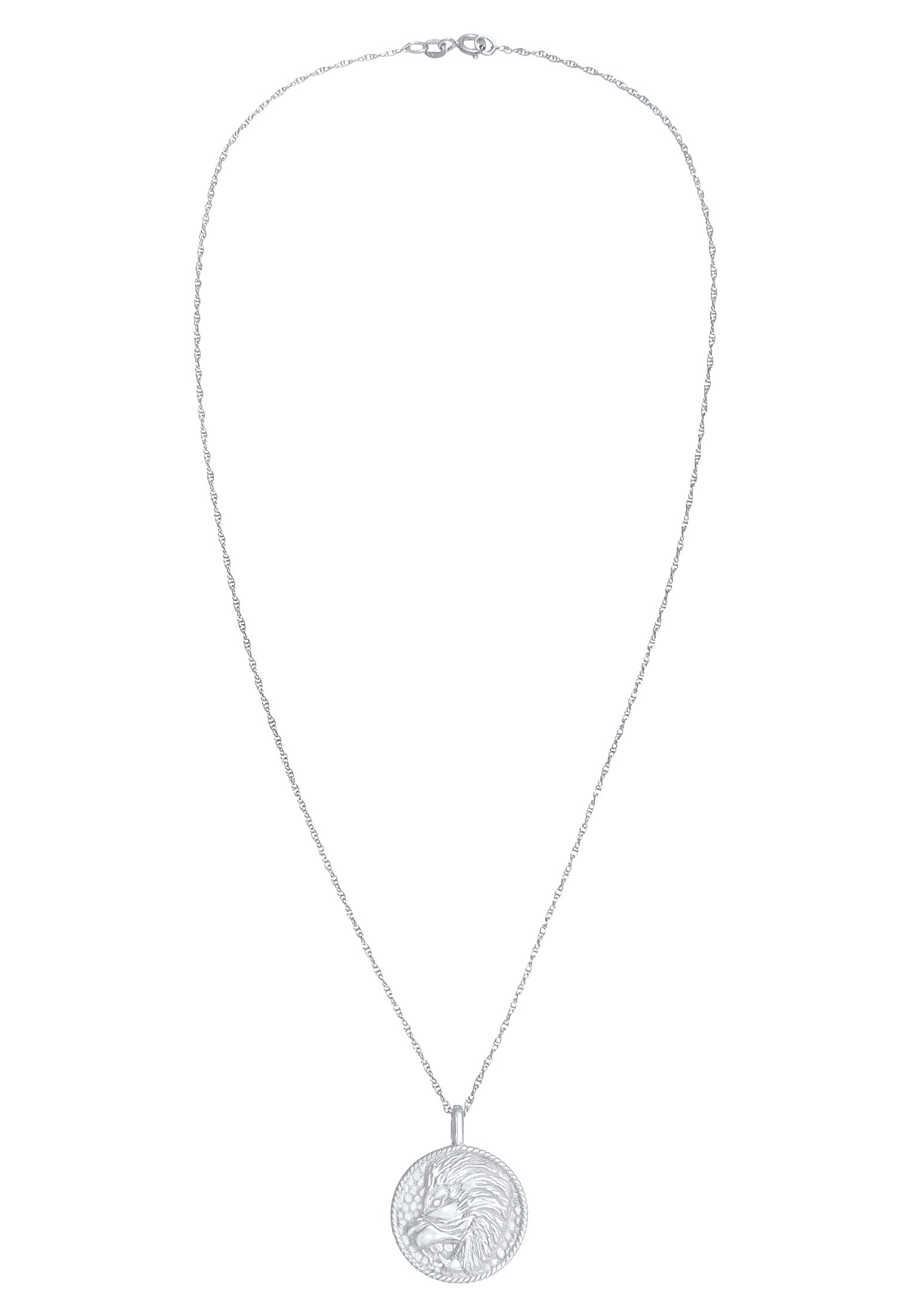 Elli Kette mit Anhänger »Halskette Sternzeichen Löwe Astro Münze Antik 925 Silber«