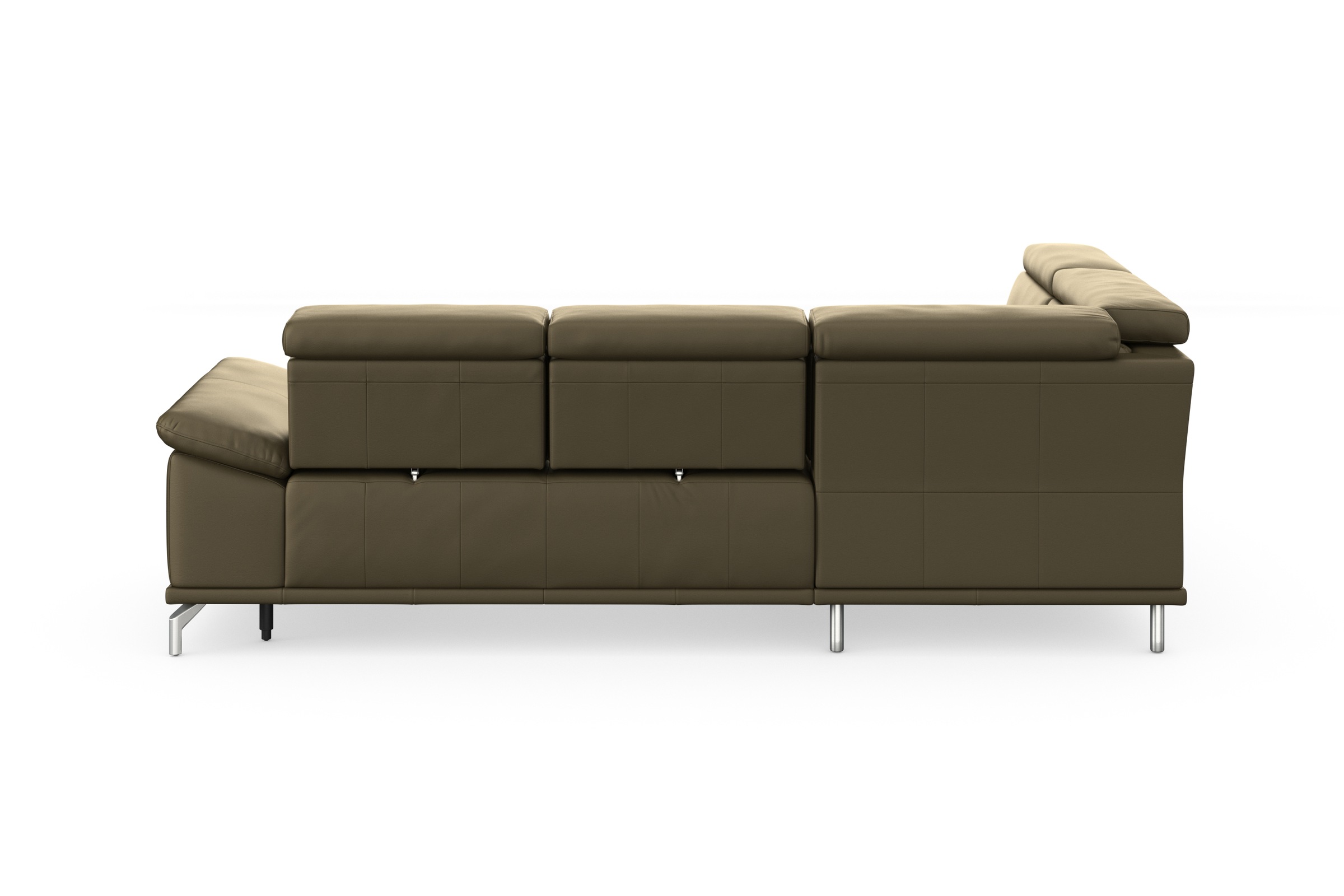 sit&more Ecksofa »Cabrio L-Form, B: 274 cm, mit Sitztiefen-, Arm- & Kopfteilverstellung«, 3 Nierenkissen, Federkern, optional Bettfunktion und Stauraum