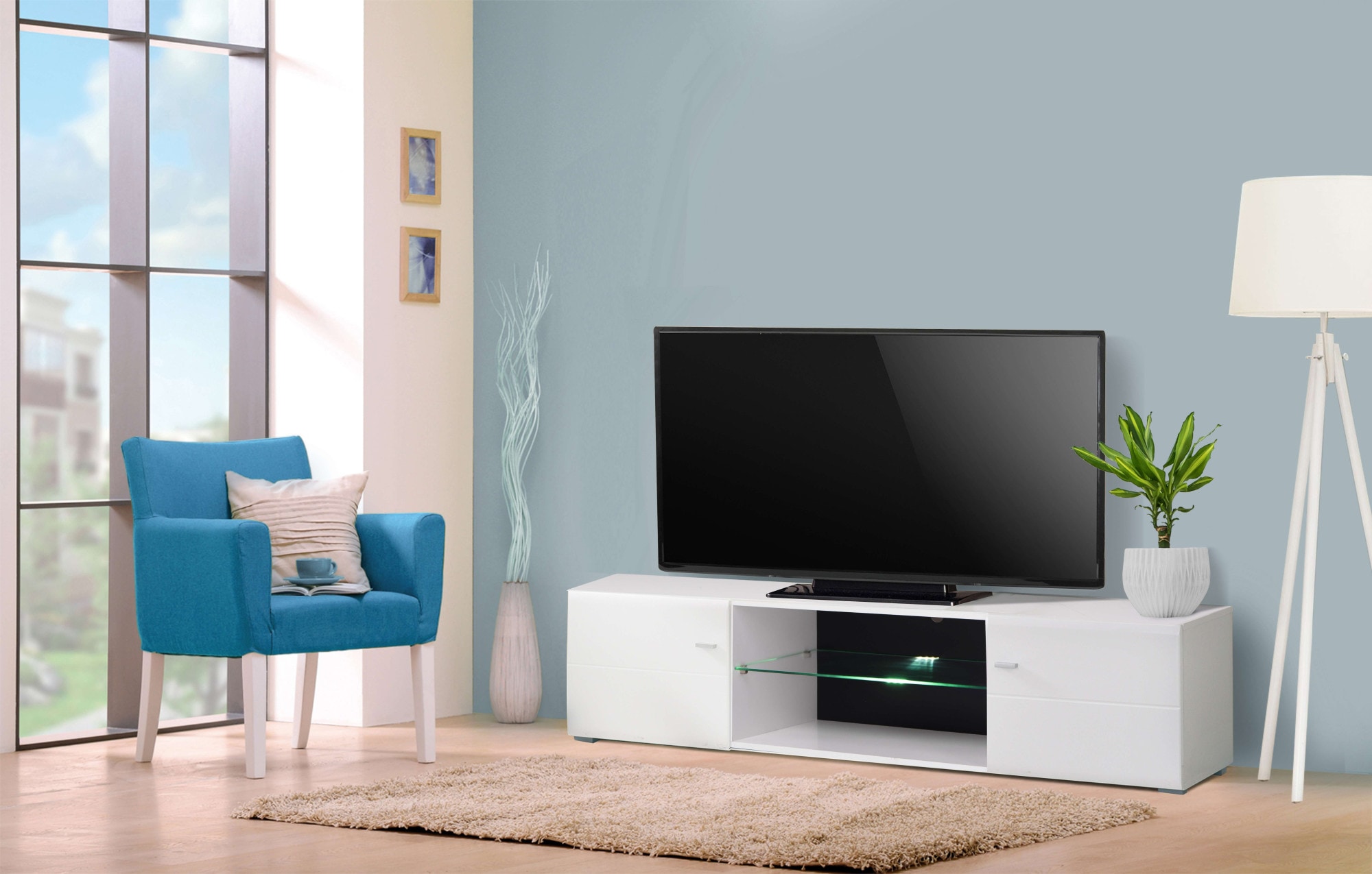 INOSIGN Lowboard »Rex TV-Kommode TV-Lowboard«, Hochglanzfront, Breite 170 cm, mit und ohne LED-Beleuchtung