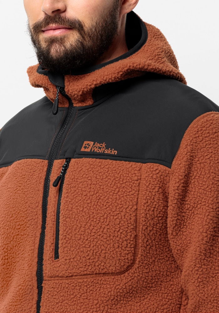 Jack Wolfskin Fleecejacke »KAMMWEG PILE FZ M«, mit Kapuze