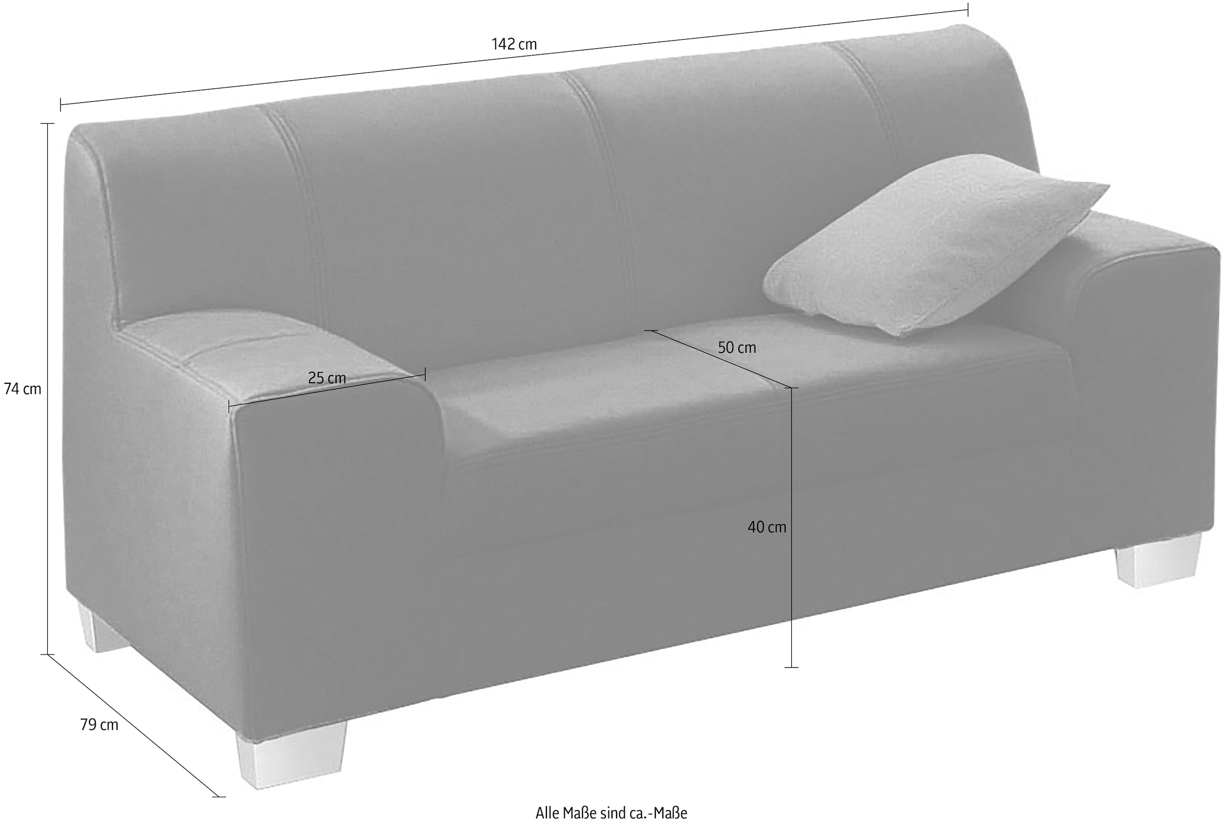 DOMO collection 2-Sitzer »Amando  zeitlos und modern, komfortabel,« in vielen Bezugsvarianten, auch in Leder