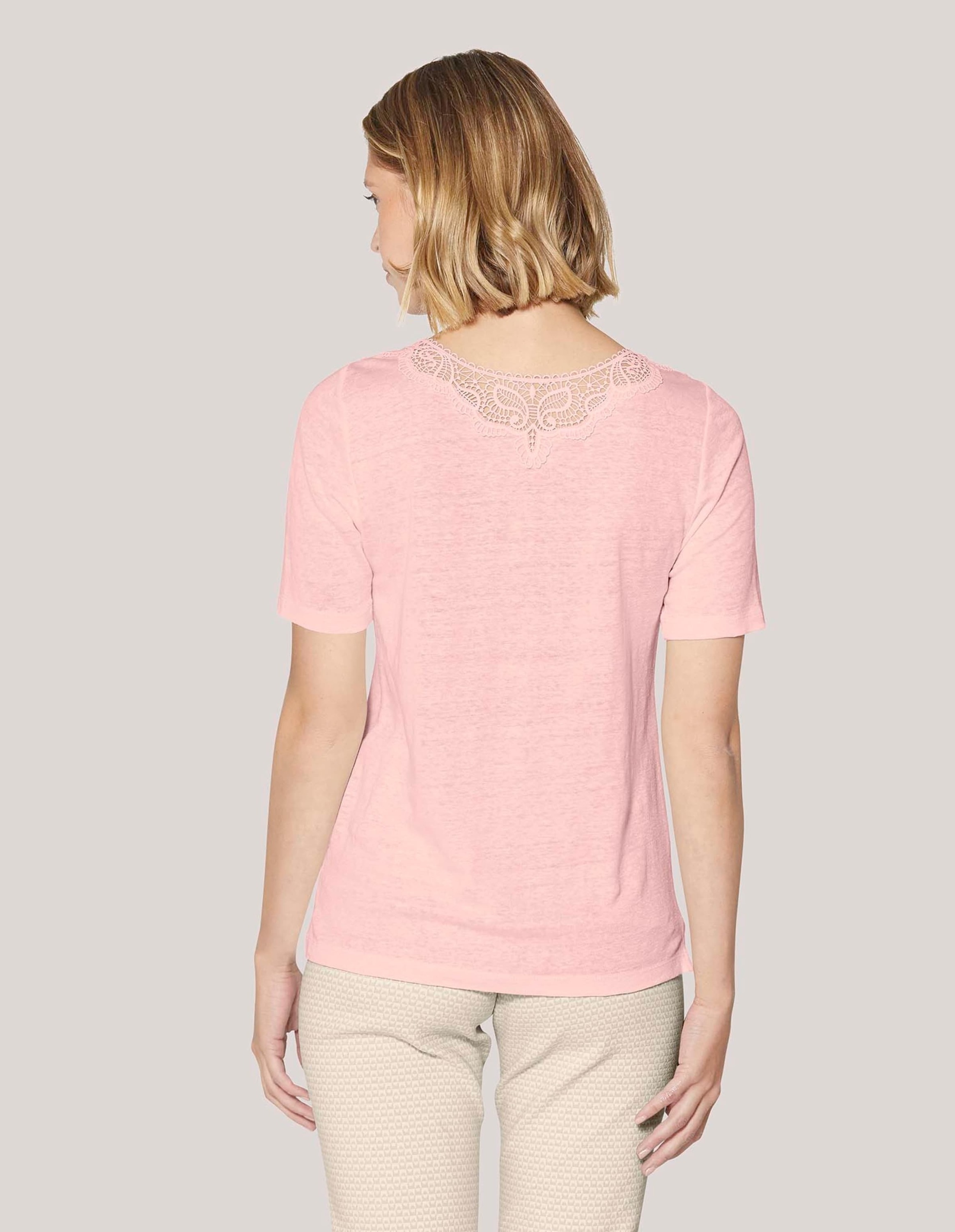 MADELEINE Kurzarmshirt »Shirt Kurzarm-Shirt aus Leinen mit feinem Spitzen-Akzent«