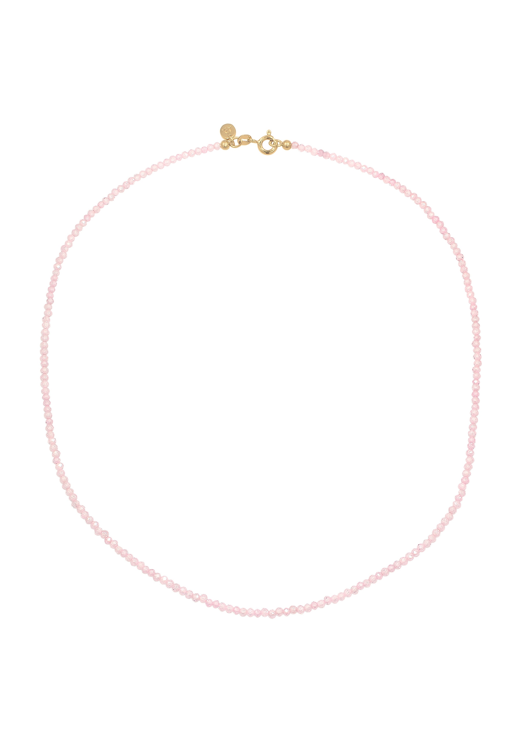 Elli Premium Silberkette »Halskette Perlen Quarz Rosé 925 Sterling Silber vergoldet«
