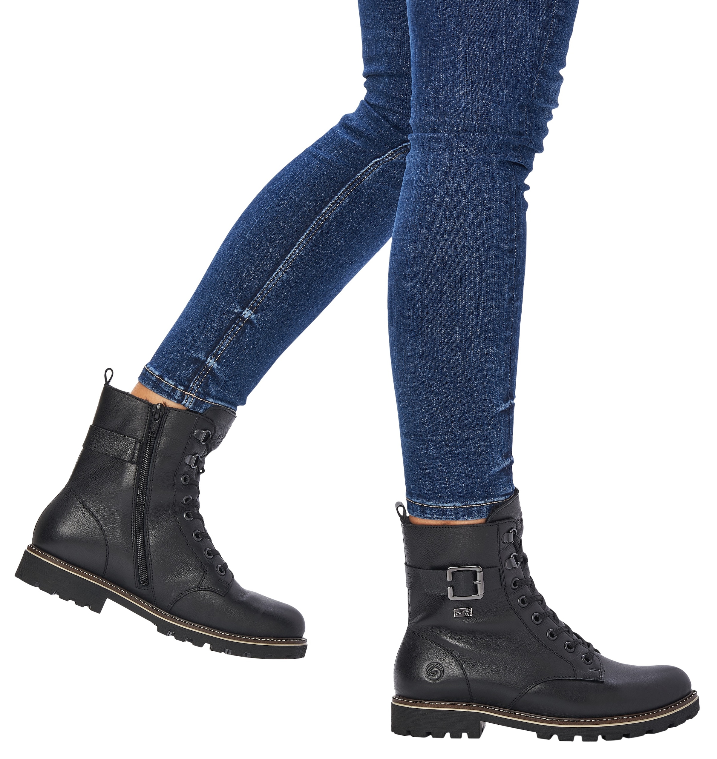 Remonte Winterboots, Blockabsatz, Schnürboots, Outdoorschuh mit Zierschnalle
