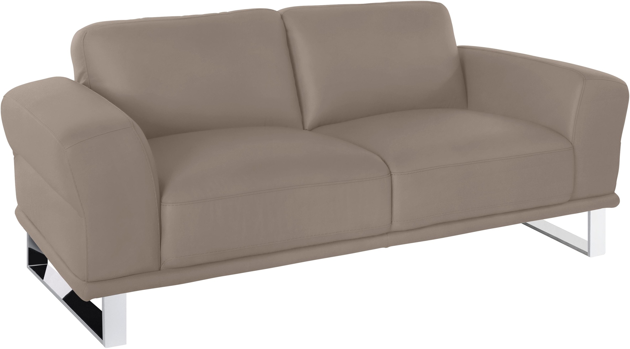W.SCHILLIG 2-Sitzer »montanaa elegant und edel, bequem, Federkernunterfederung« mit Metallkufen in Chrom glänzend, Breite 192 cm
