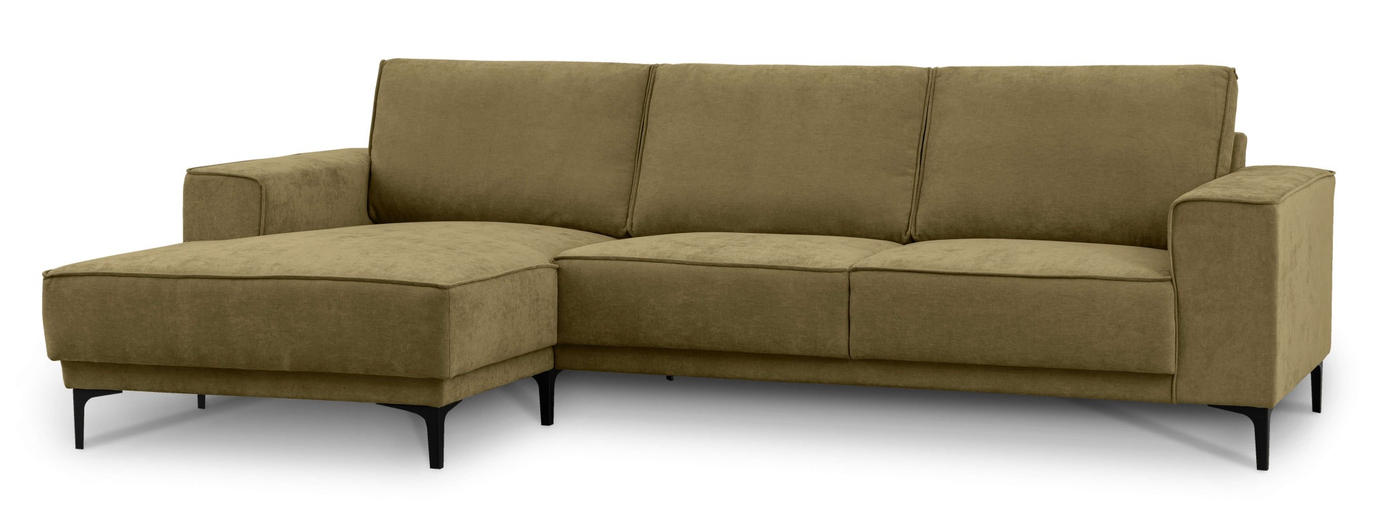Places of Style Ecksofa »Polsterecke Oland, Struktur, Flachgewebe, Luxus-Microfaser, Boucle«, L-Form, 280 cm, Wellenunterfederung, Skandi-Design, Metallfüße